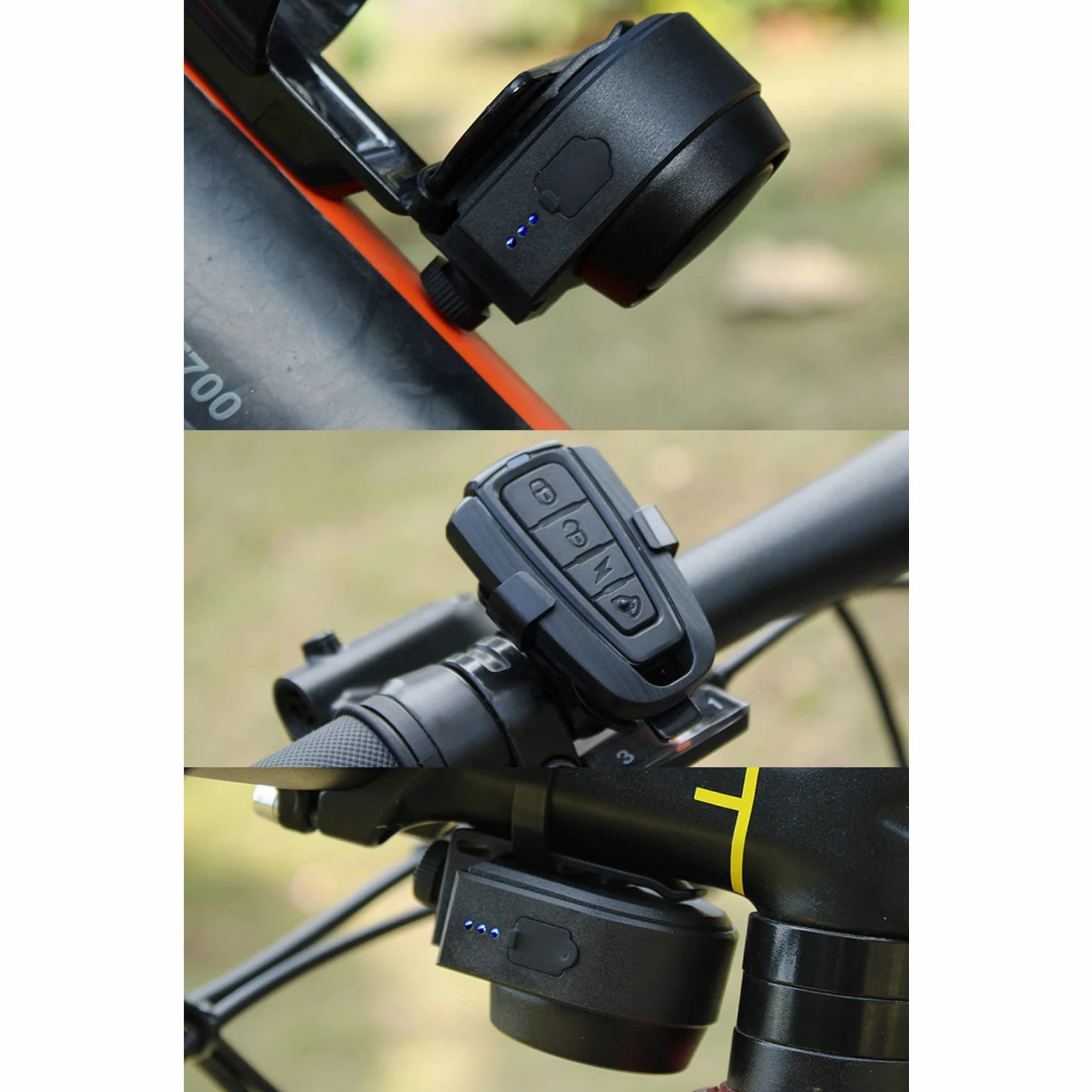 Bocina De Bicicleta con Batería De Litio De Alta Capacidad De 400 MAh, Ciclismo Accesorios con Control Remoto, Indicador De Batería, Sensor De Desplazamiento Tridimensional