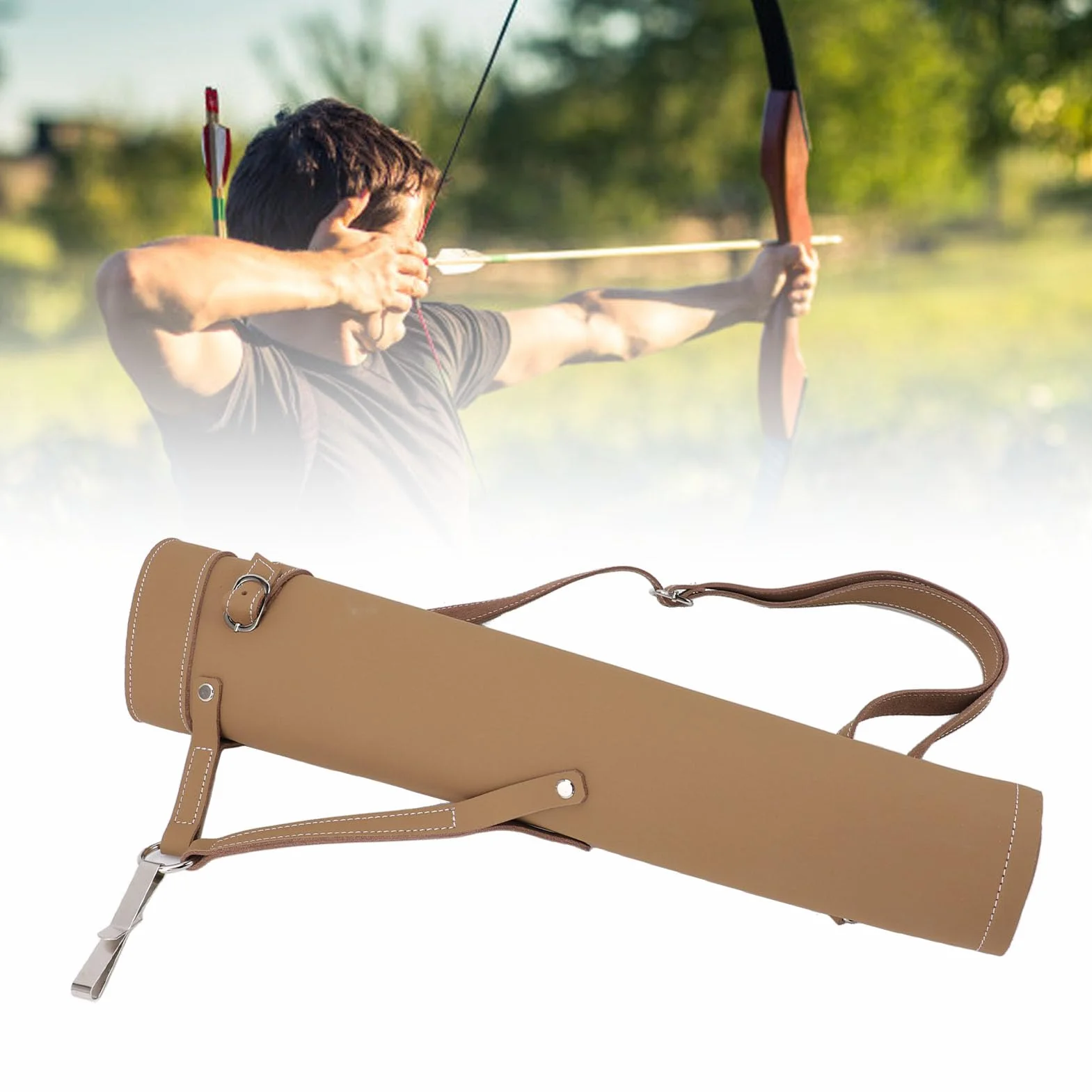 Archery Carquinero, Soporte de Flecha de Hombro Toserador Impermeable Bolsa de Flecha Trasera de Gran Capacidad para Entrenamiento de Caza de Objetivos Al Aire Libre