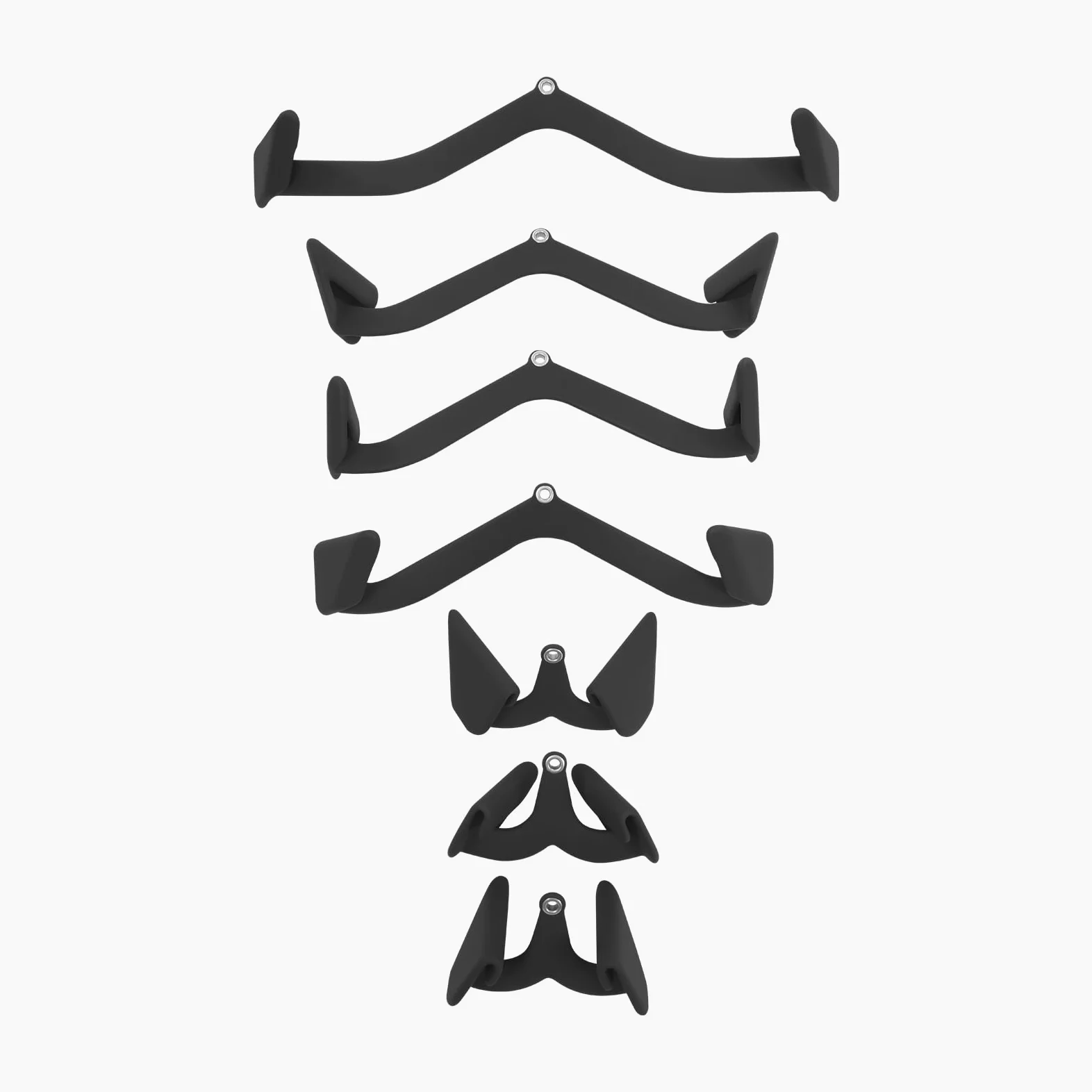 7 barras Lat Pull Down Bars Set V Form Pull-Down Kabelzuggriff Latzug-Aufsätze Ergonomischer Griff für Krafttraining am Rücken Bizeps-Curl, Trizeps-Latzugstange