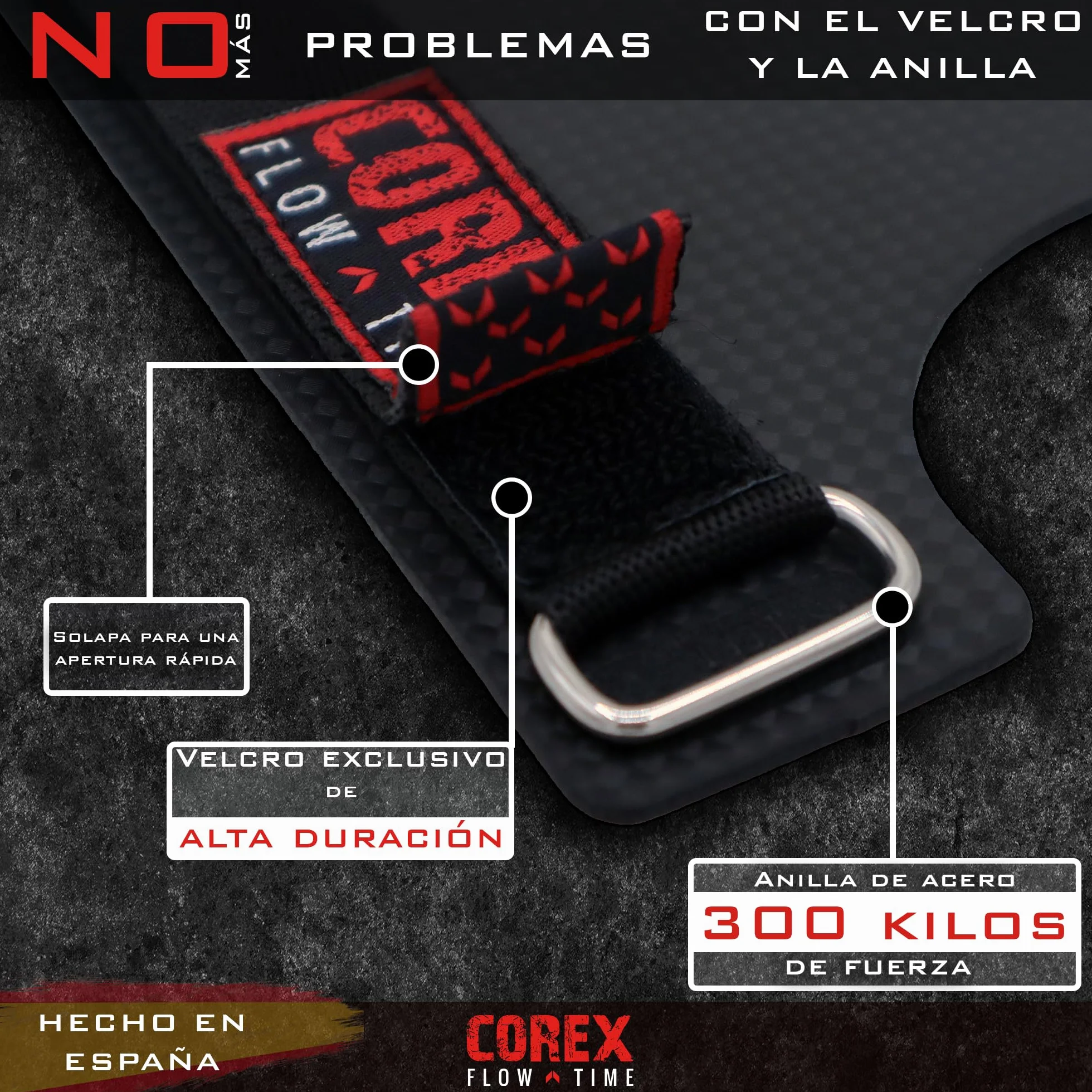 COREX Calleras de Carbono Sin Dedos 25mm Anilla de Acero Máximo Agarre