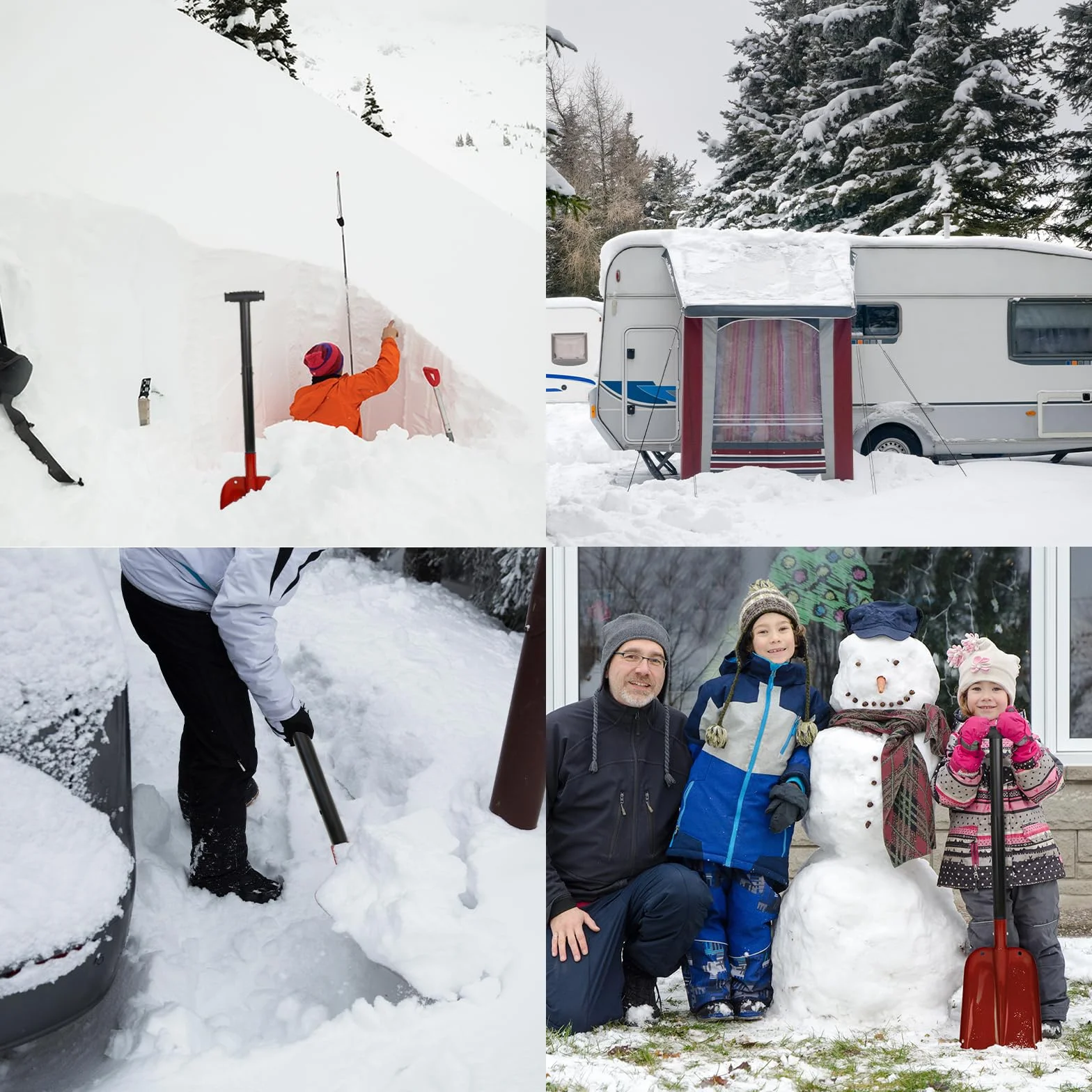 Alpidex - Pala de Aluminio con Mango Extensible para Nieve, telescópica