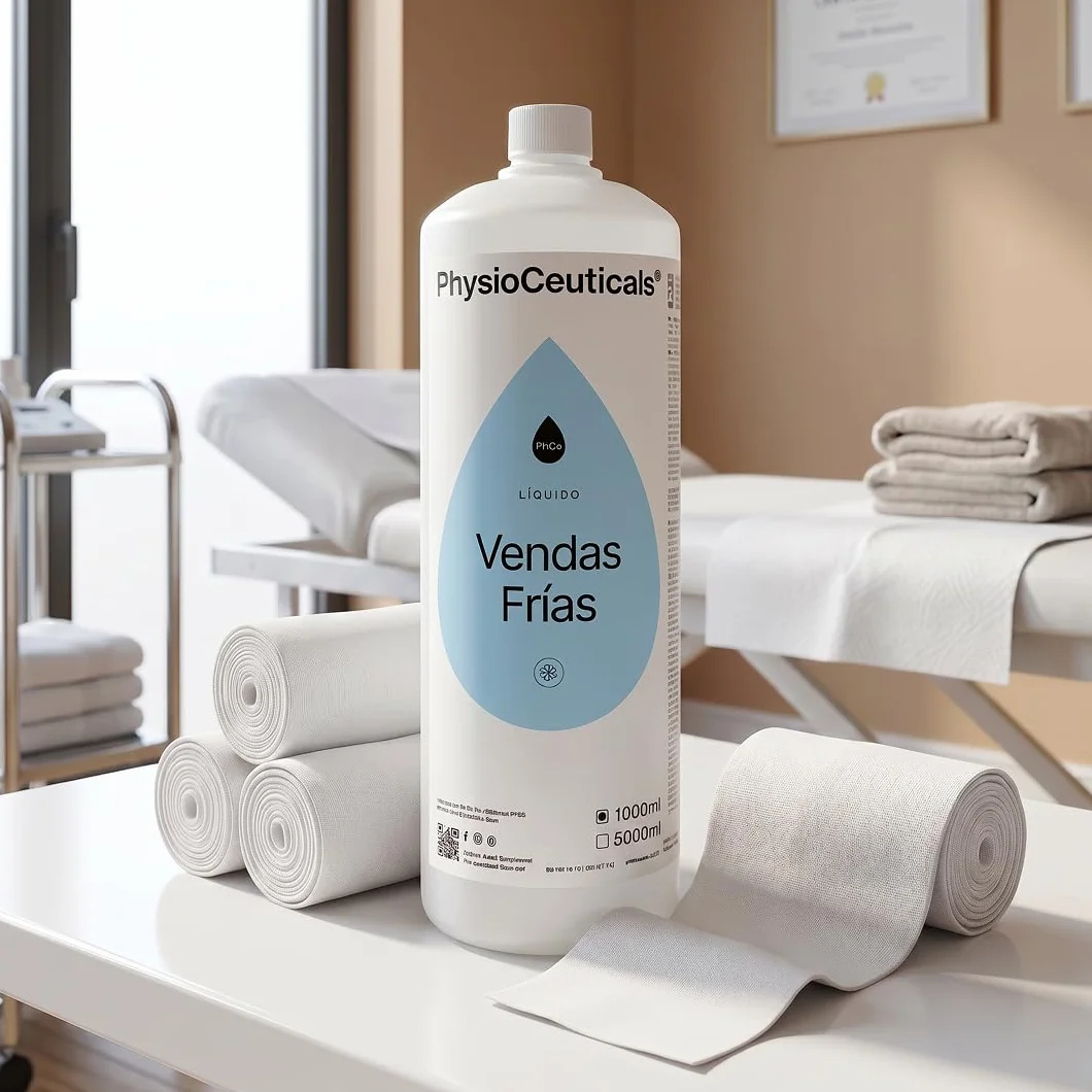 PHYSIOCEUTICALS Líquido Vendas Frías Profesional 1000ml Efecto Crioterapia Fucus Mentol Alcanfor