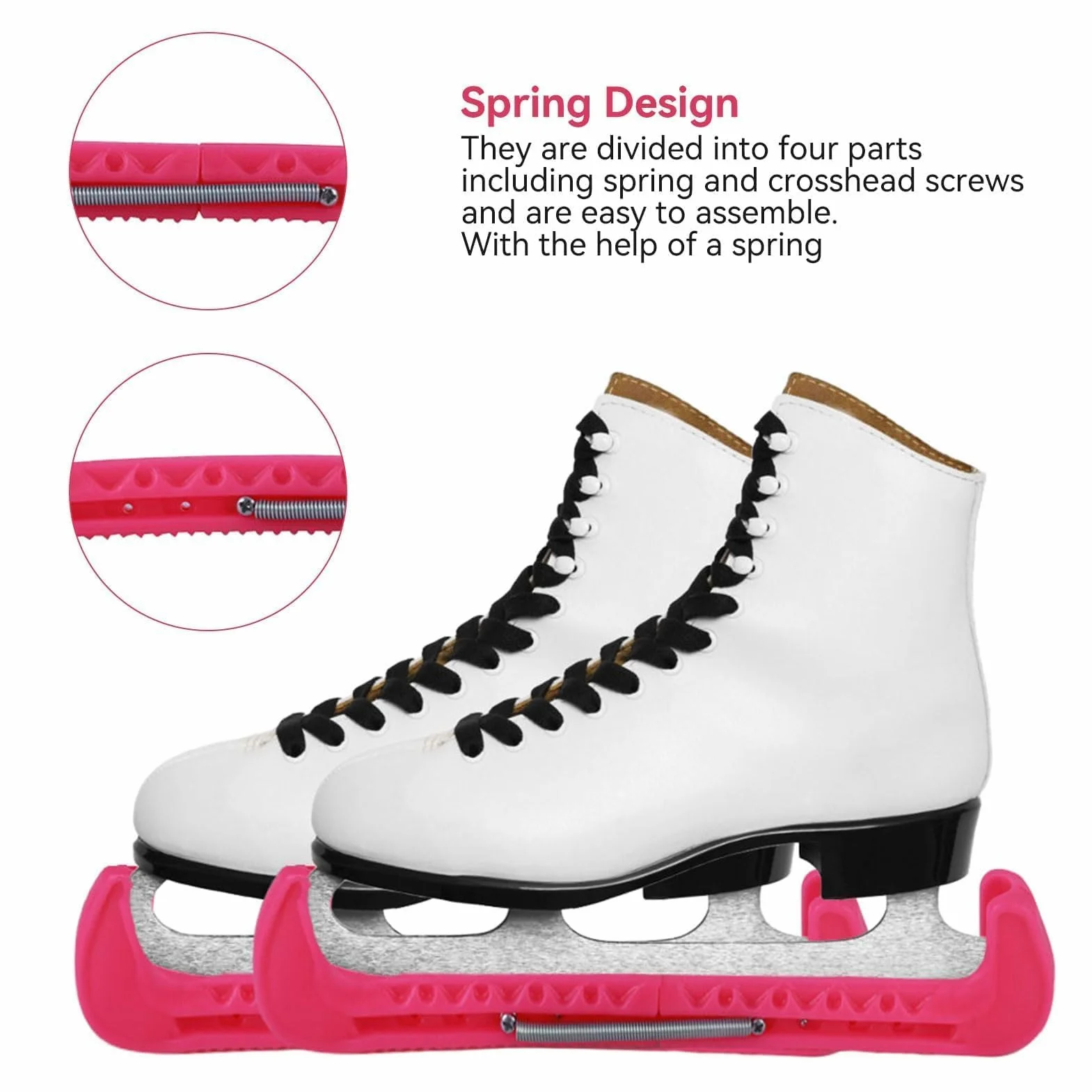 HERCHR Protectores De Patines sobre Hielo, 1 Par De Protectores De Cuchillas De Hockey Deportivo, Protectores De Patinaje Artístico, Accesorios Protectores Ajustables para Patines Artísticos