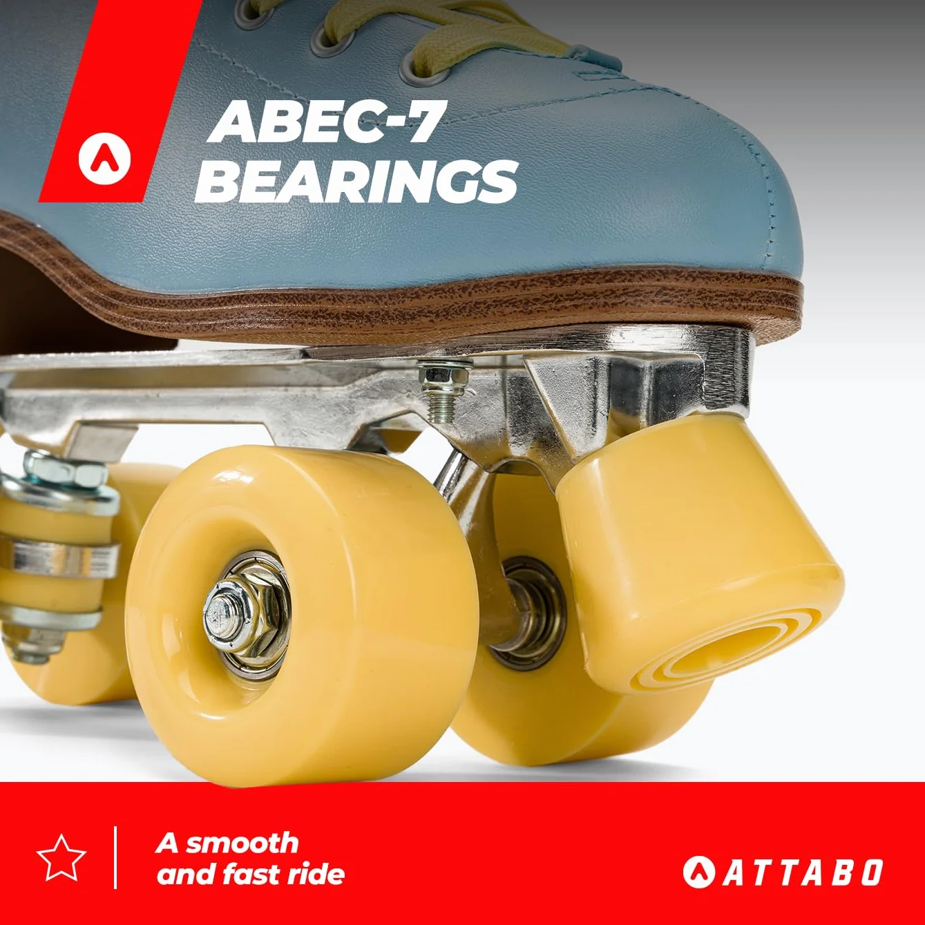 ATTABO Patines de Ruedas Cascada para Mujer Talla 36-41 EU Caña de Piel sintética Ventilación Chasis de Aluminio ABEC-7 Ruedas 82A Protección de Dedos Frenado Seguro Ajuste Preciso Color Azul