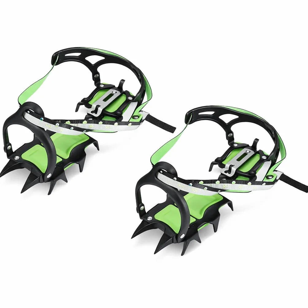 Crampones Universales Antideslizantes 14 Dientes de Acero para Senderismo en Nieve