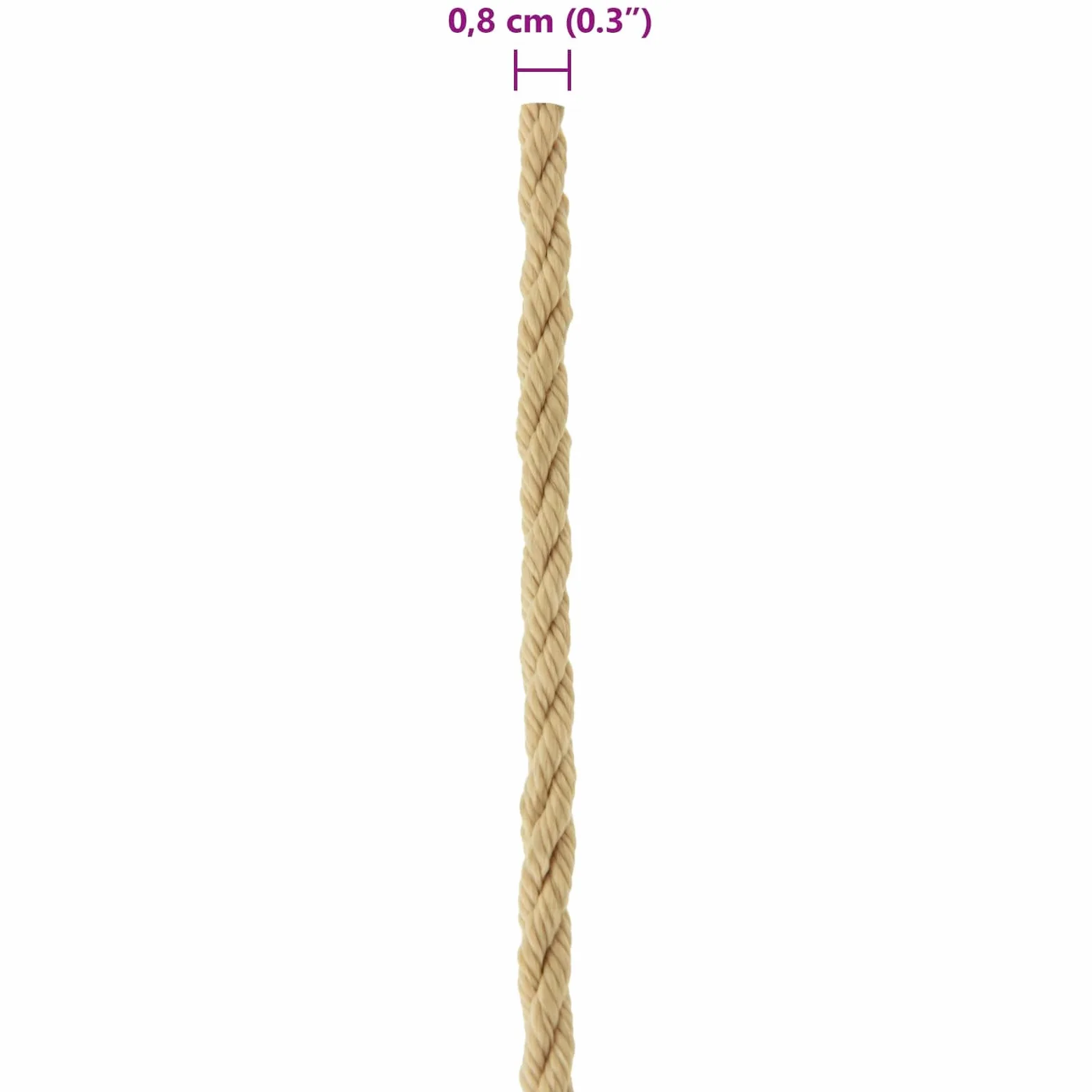 Cuerda de polipropileno natural, 8 mm, 100 m, flexible, resistente a la intemperie, resistente a los rayos UV, versátil para barco, camping, jardín, taller, artesanía, transporte, seguridad