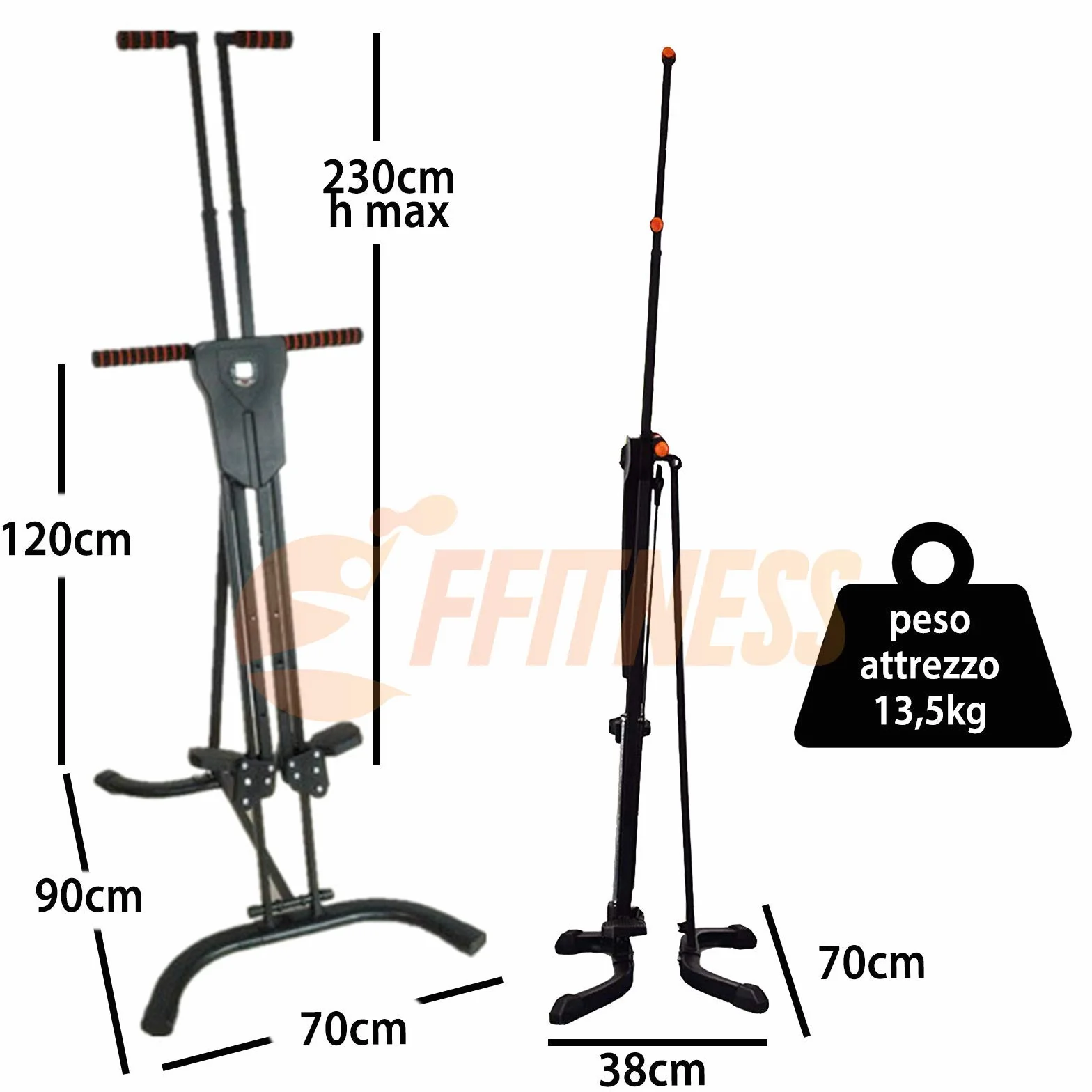 FFitness Vertical Climber Stepper AB Climber Vertical Escalada Cardio Aerobic Fitness Entrenamiento HIIT