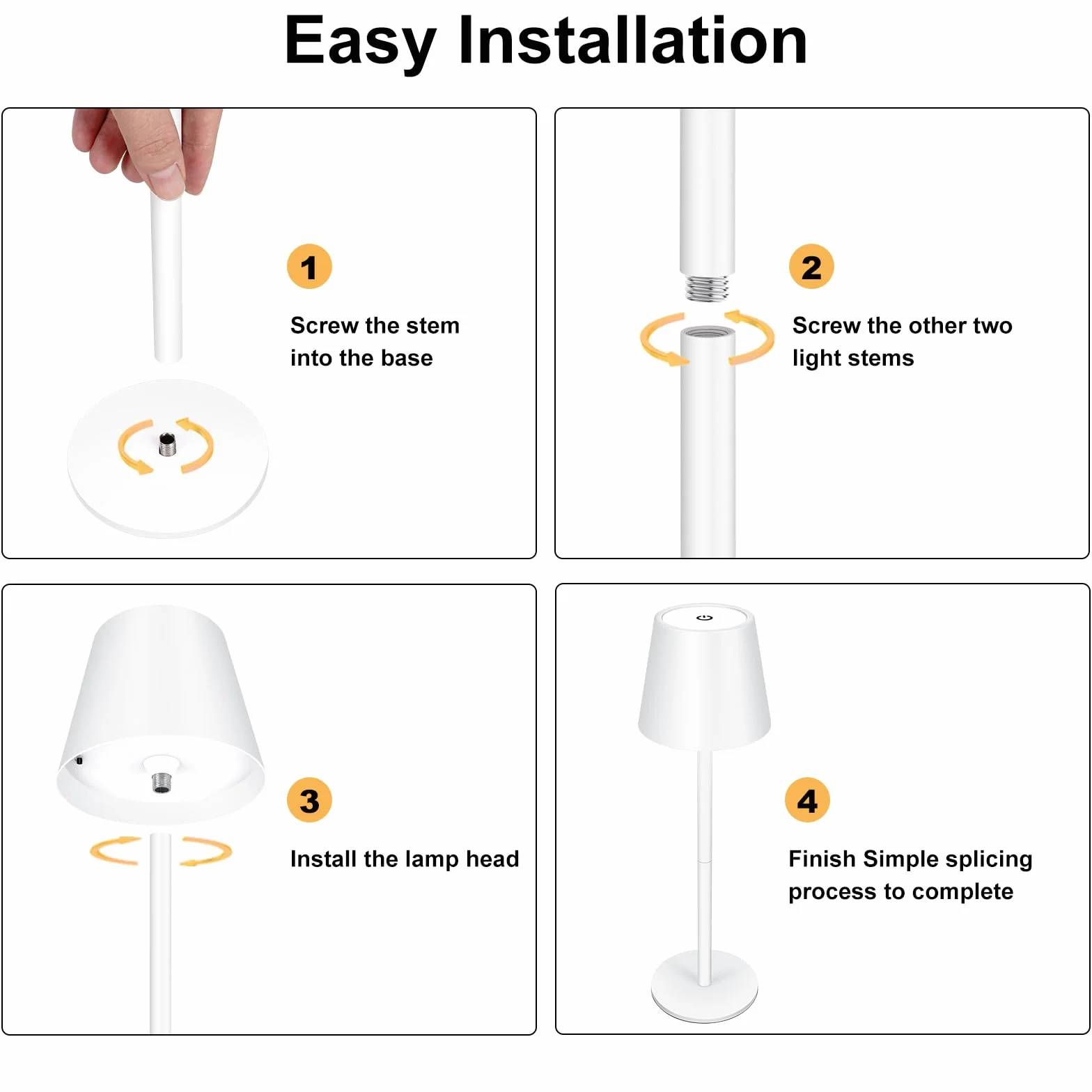 Lámparas LED de Mesa Inalámbrica con Batería 5000mAh USB-C 3 Temperaturas de Color Ajuste Táctil IP54 Resistente al Agua
