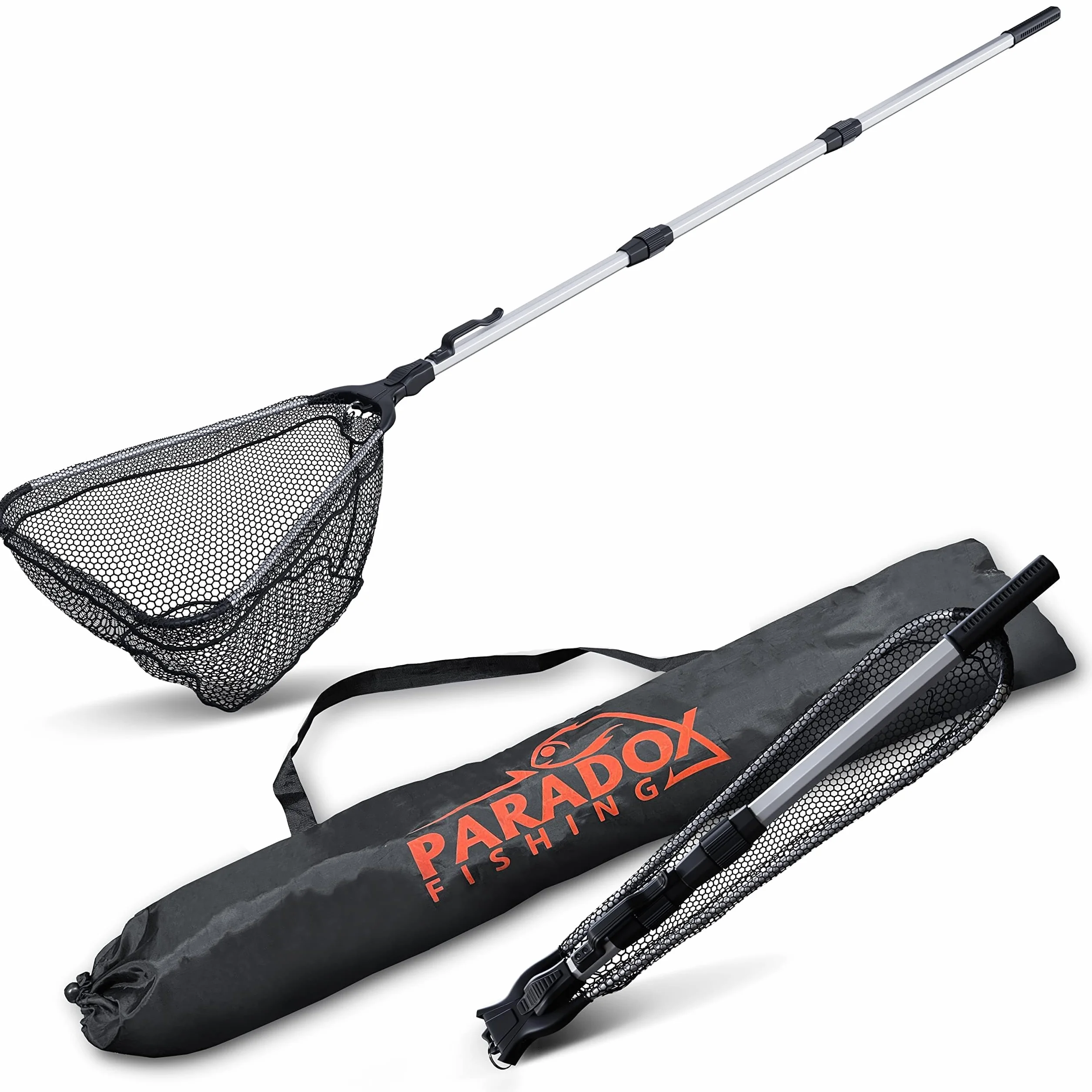 Paradox Fishing Red de pesca de goma telescópica 2,1 m