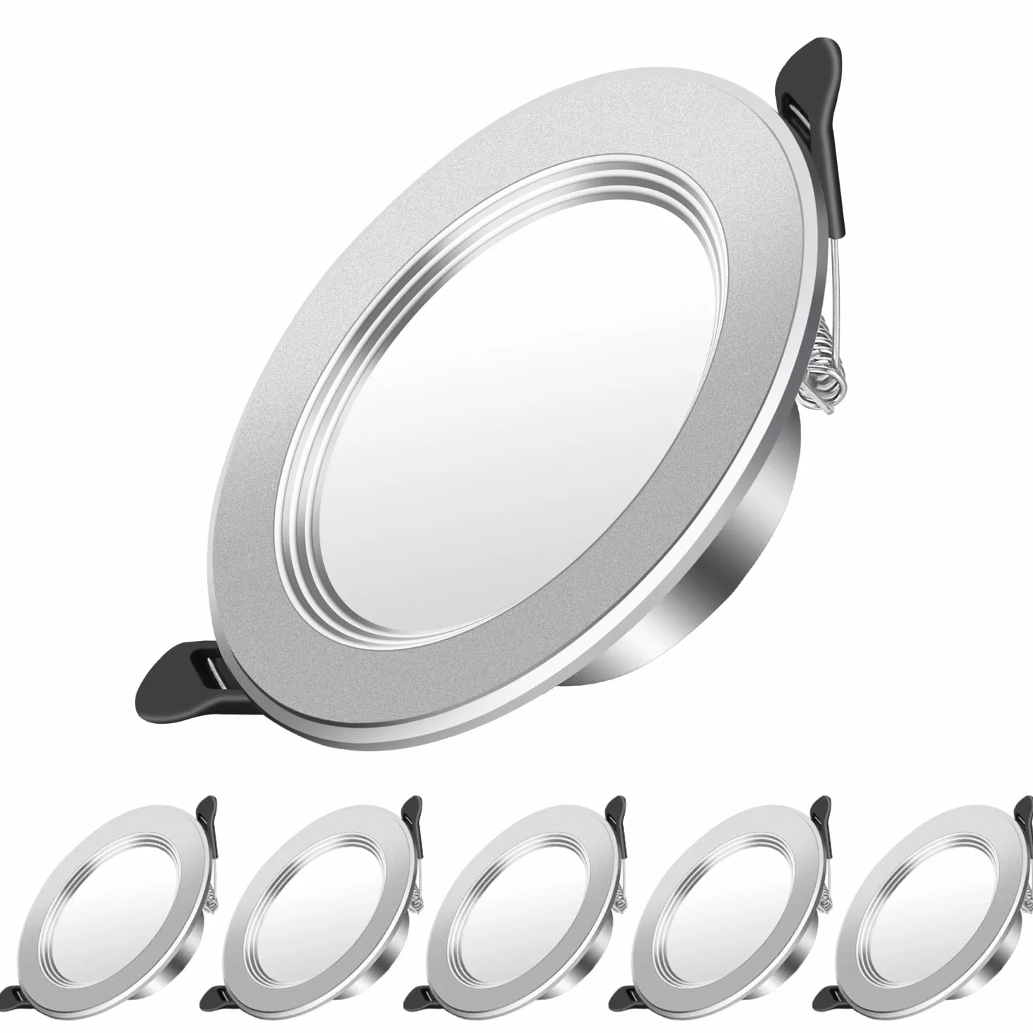 ACELIFE Downlight LED Empotrable Redondo, 7W 700lm 6000K Blanco Frío, Aluminio, Juego de 6