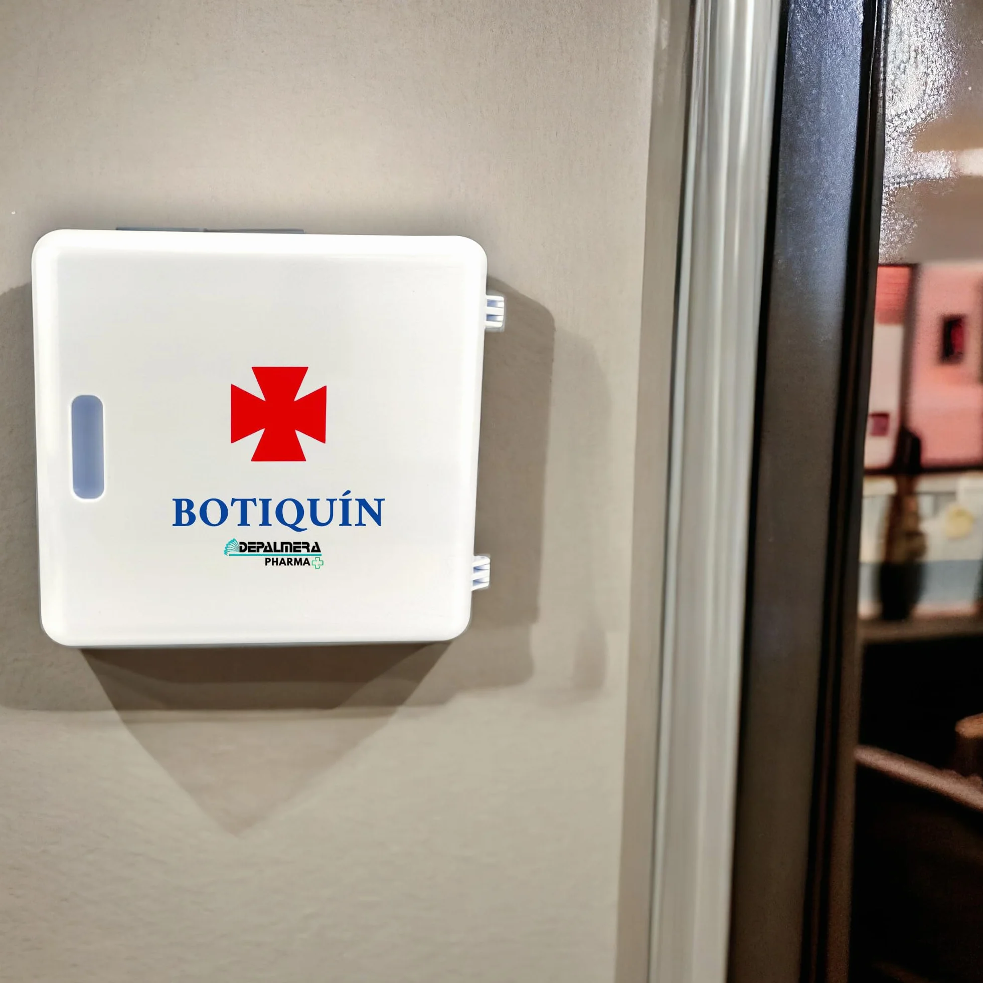 Pharma Botiquin Armario de pared Primeros Auxilios para Hogar Trabajo Casa Oficina con Guantes Vendas Gasas Algodon Tijeras Tiritas