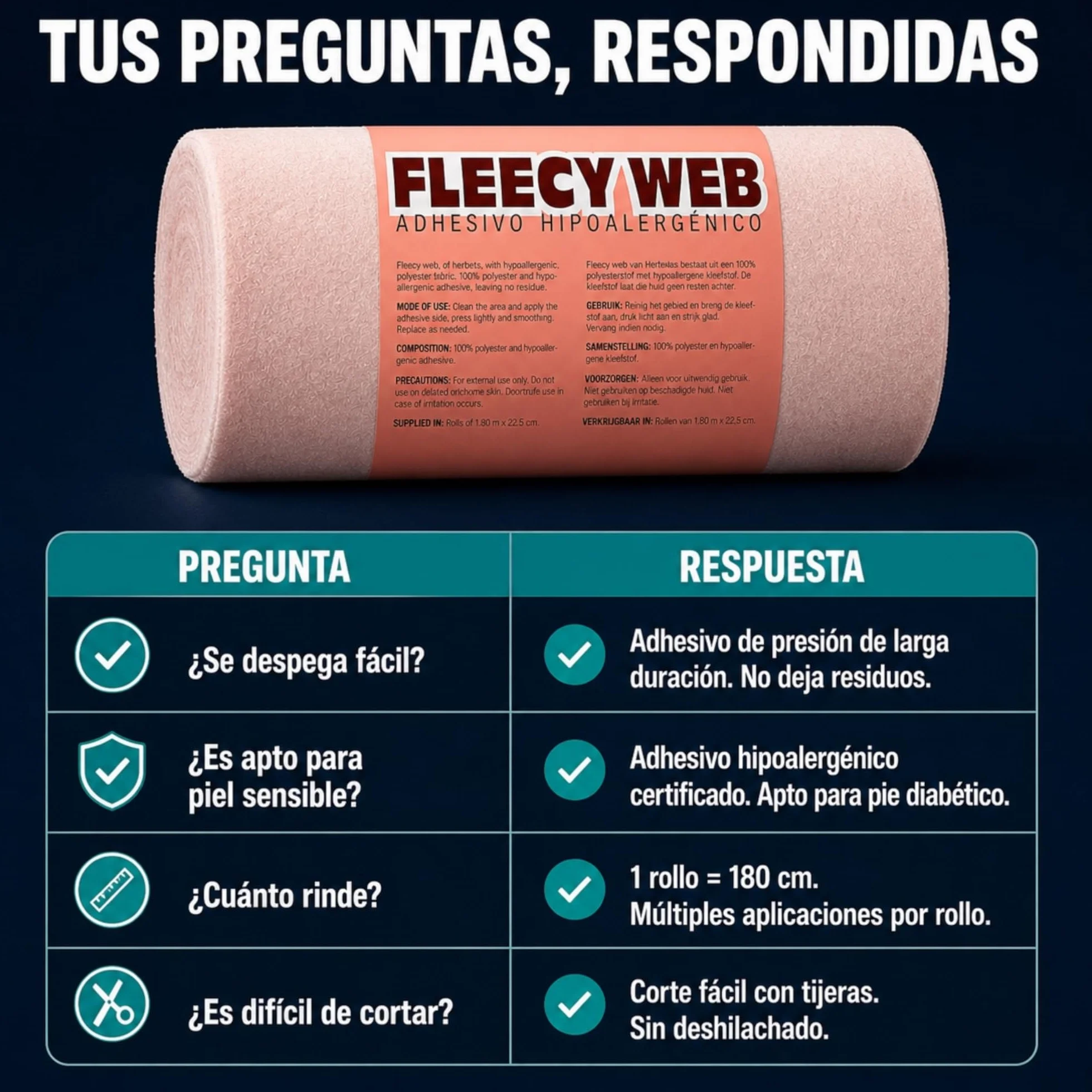 Fieltro Adhesivo 1.5mm Rollo Almohadillas para Pies Protección Plantar Podologia Recortable Pie Diabetico Juanetes Talones