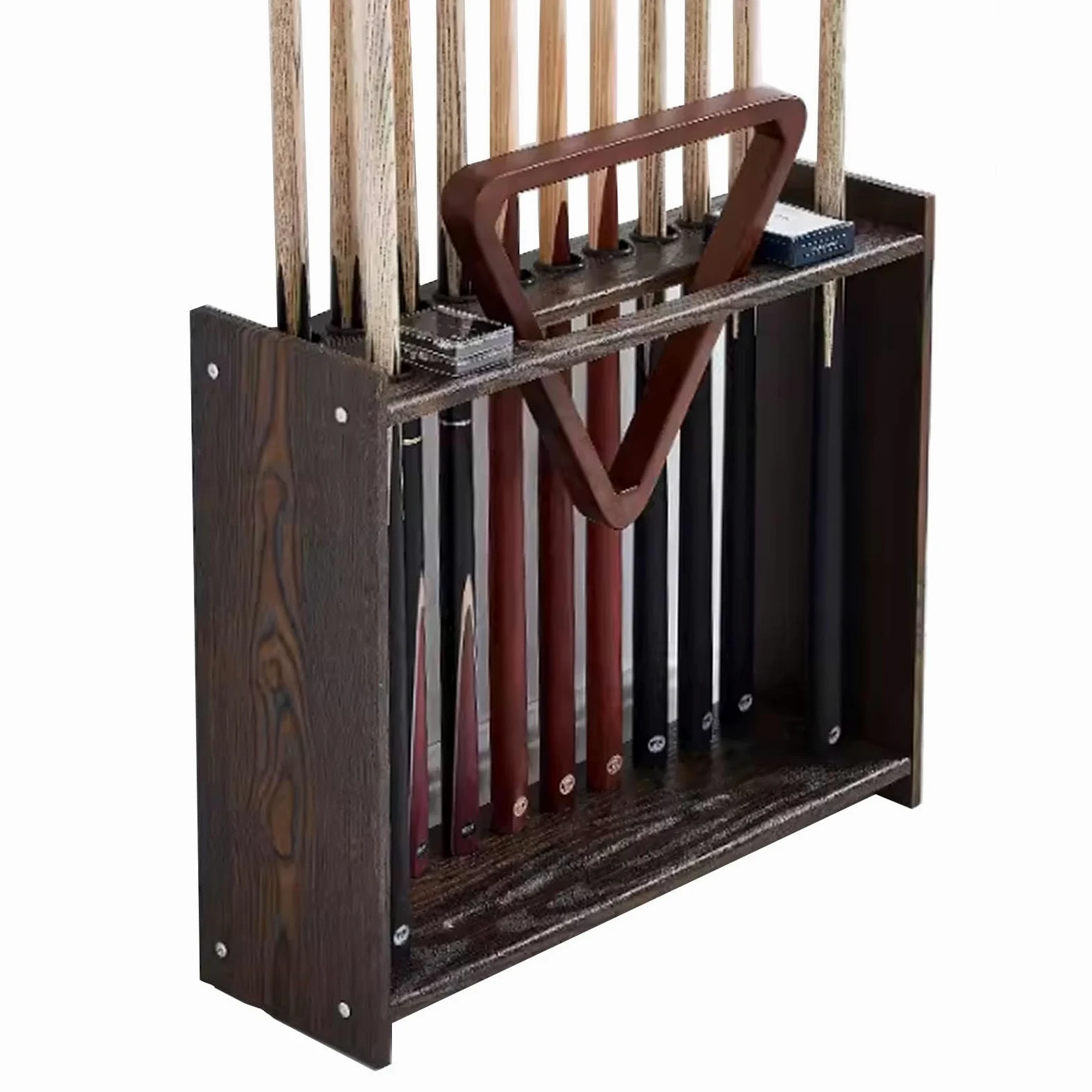 Soporte para Tacos de Billar, Estante Triangular para 12 Tacos, 60 x 20 x 55 cm