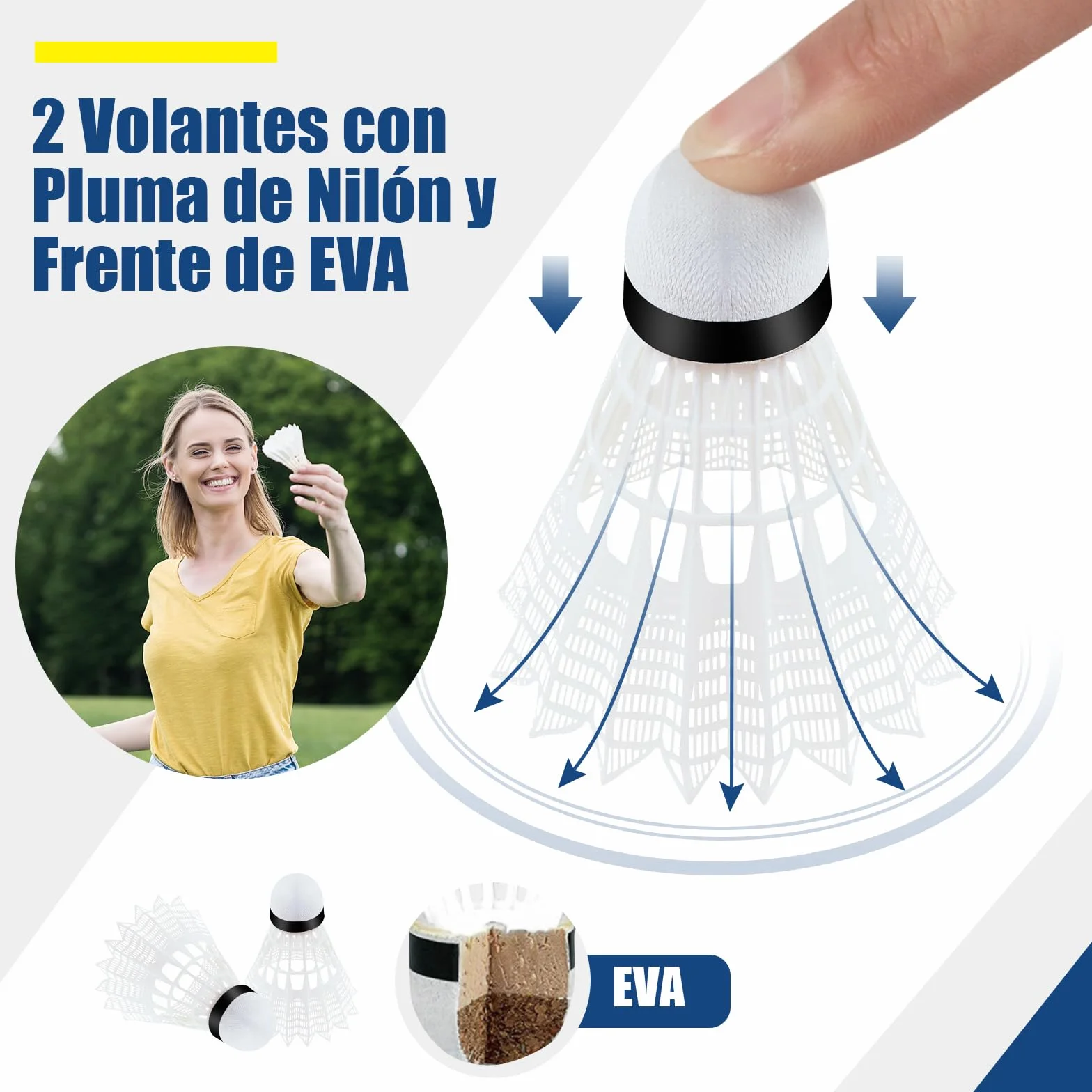 COSTWAY Red Badminton Plegable Altura Ajustable 89-155 cm Redes Portátil 2 Volantes Bolsa Transporte