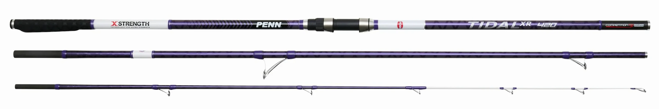 PENN Tidal XR con Punta de Carbono sólido Lowrider Caña de surfcasting| Potencia de Lanzamiento Extrema | Pesca en Playa en Agua Salada para lubinas, Peces Planos y Rayas | 4,20 m