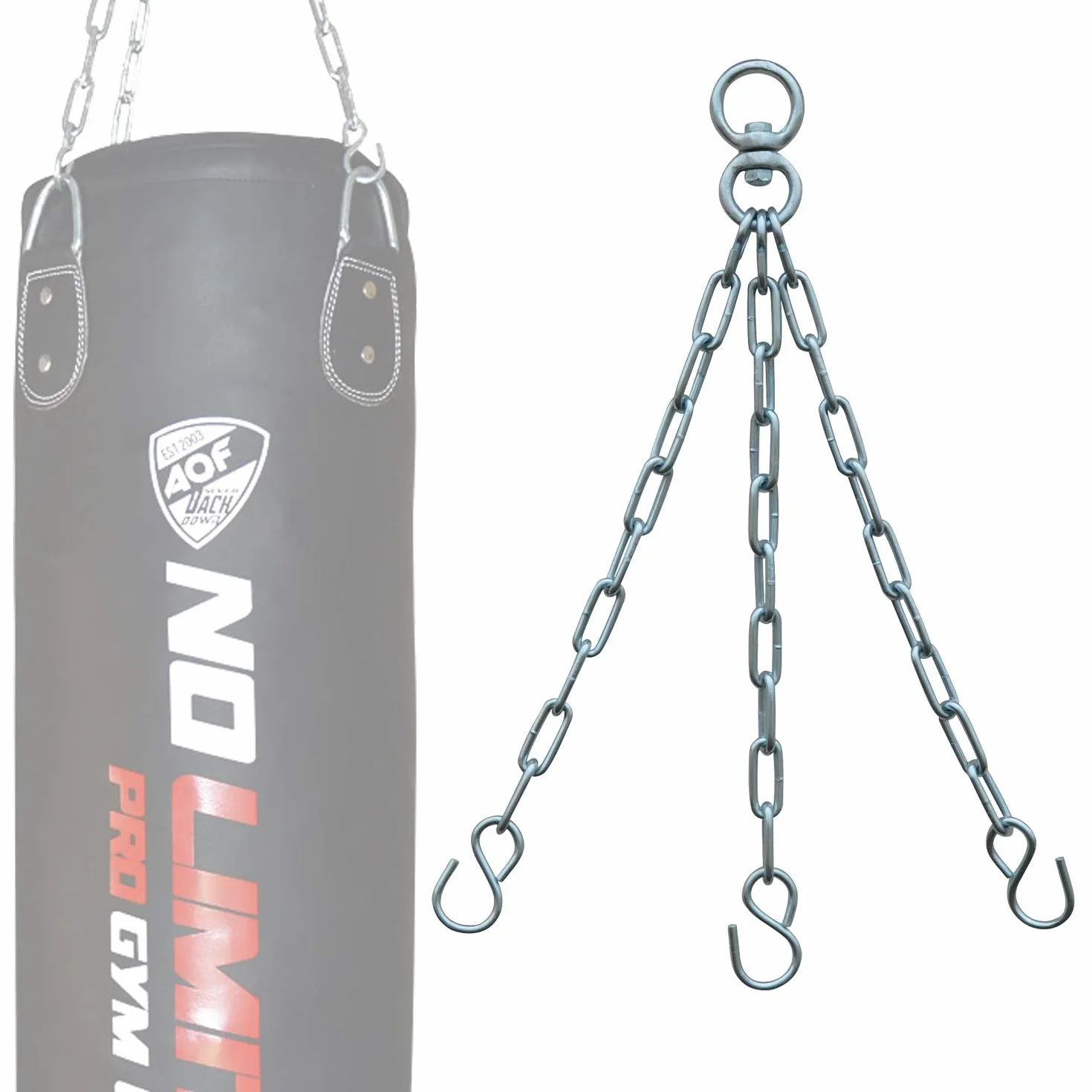 AQF Cadena De Acero Colgante De 3, 4 & 6 Cabos Y Cadena Saco De Boxeo Giratorios Heavy Duty MMA