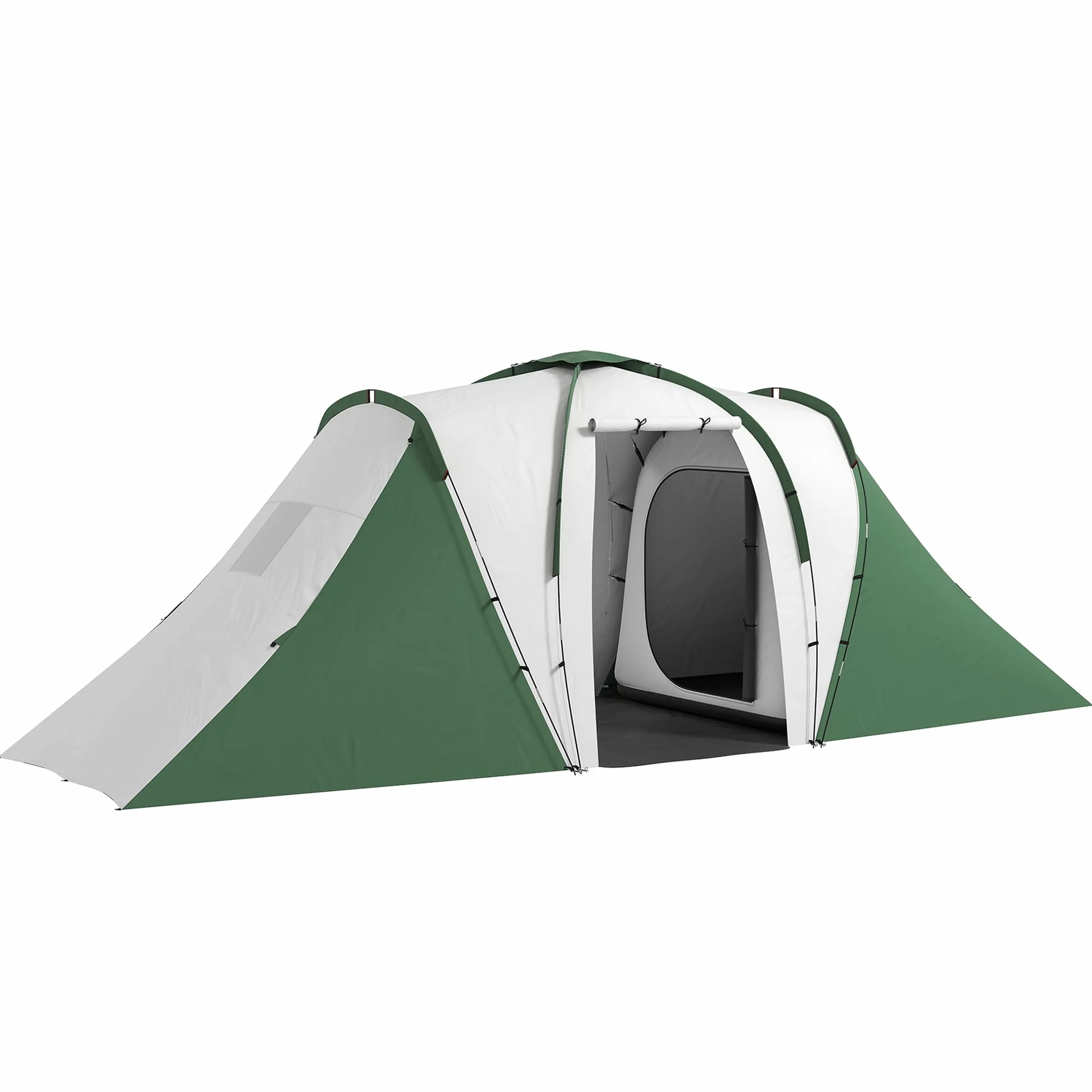 Outsunny Tienda de Campaña Familiar Tipo Túnel para de 4-6 Personas 555x225x190 cm Impermeable 3000 mm Tienda de Camping Plegable con 2 Dormitorios Bolsa para Senderismo