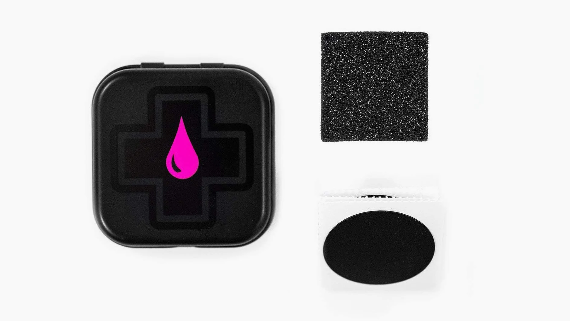 Muc-Off - Kit de reparación de pinchazos sin Pegamento, Kit de reparación de pinchazos de Bicicleta con Parches autoadhesivos, Kit de reparación de Tubo Interior con Papel de Lija en Lata de Viaje