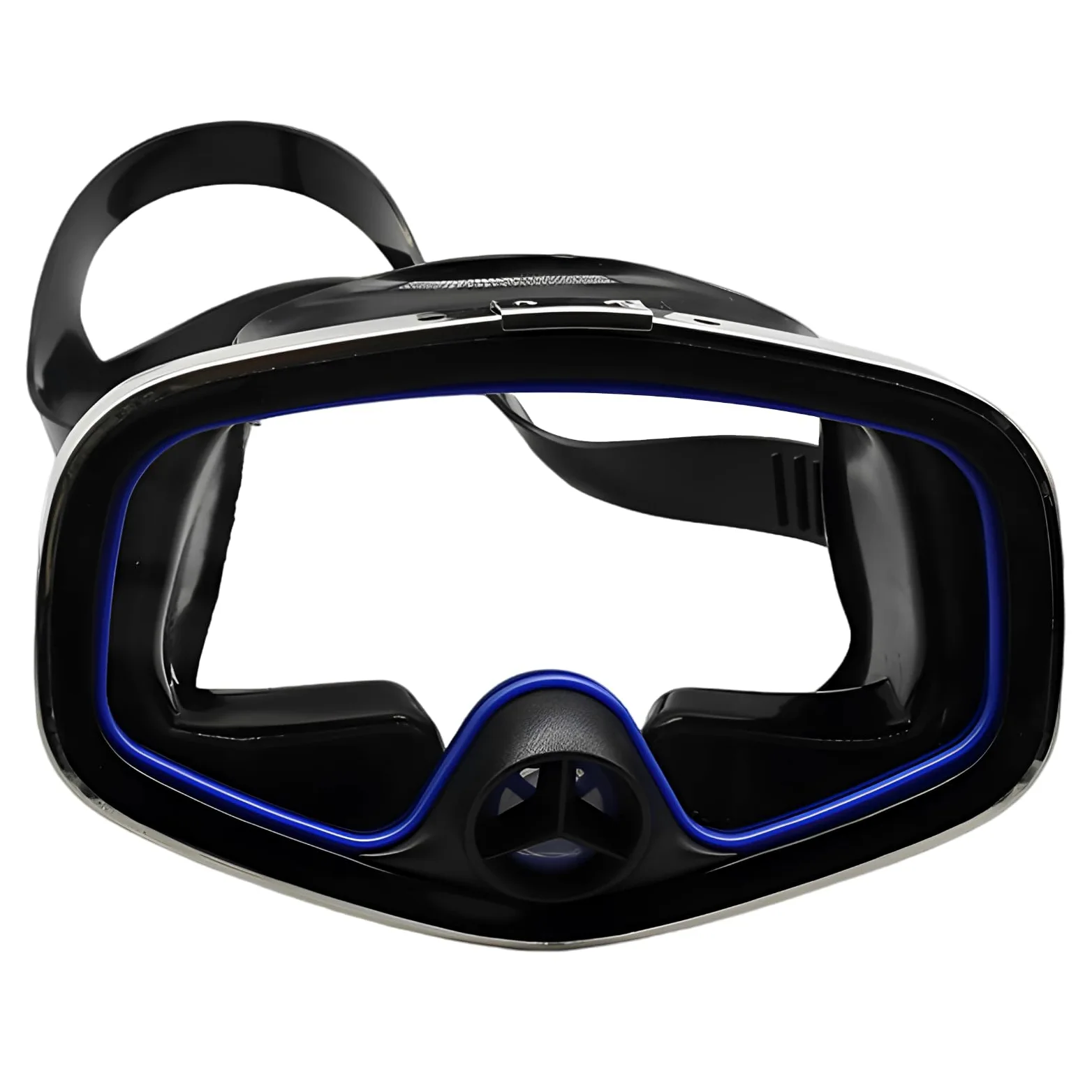 Máscara de buceo con funda, máscara de buceo profesional negra, amplia vista, máscara de esnórquel de vidrio templado Ansi, cómoda silicona líquida, nariz pellizcable, máscara de buceo con