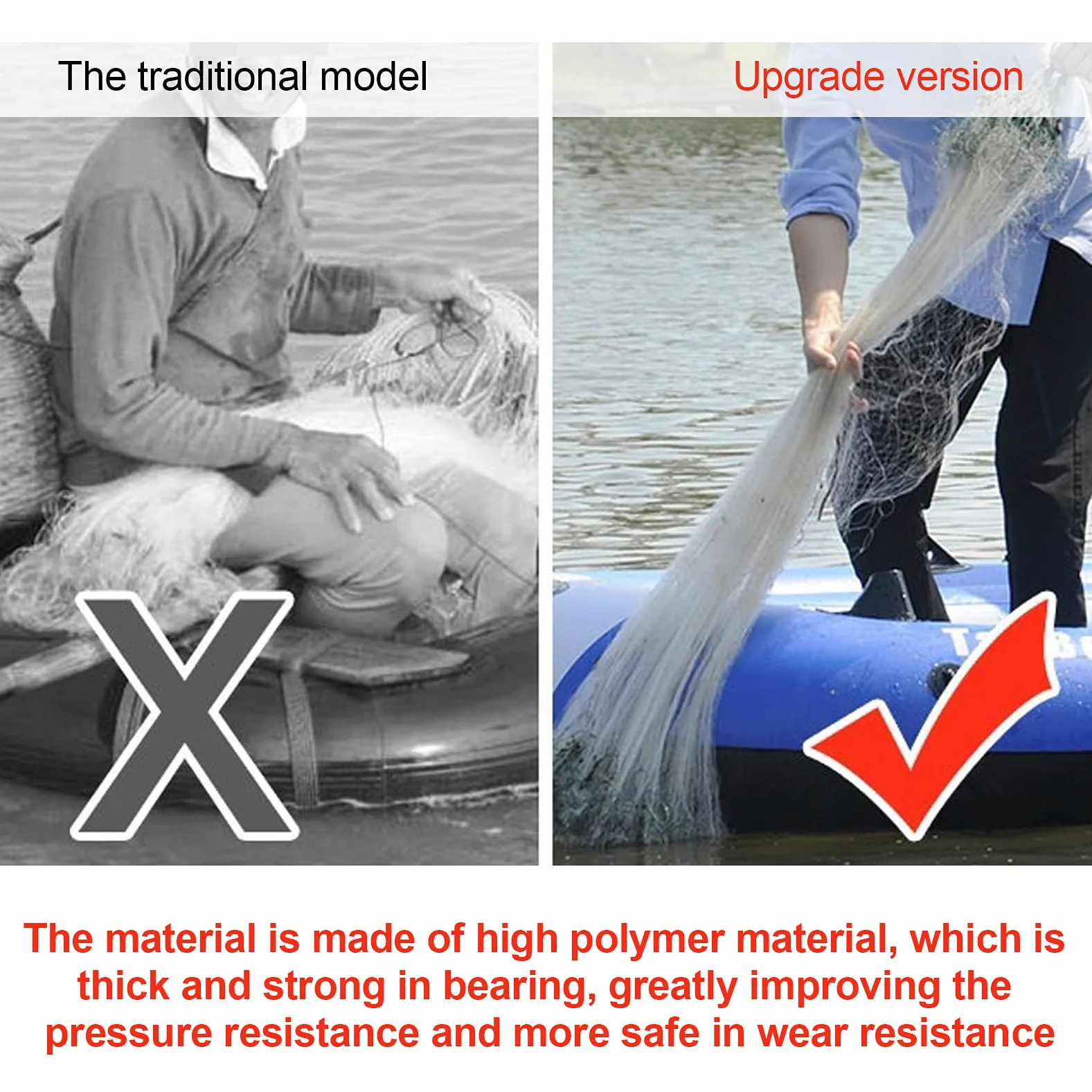 SIXRUN Bote Inflable, Kayak de Material de PVC Engrosado para una Sola, con Diseño Plegable para Caminatas y Actividades Al Aire Libre, 150 Cm, Capacidad de 80 Kg