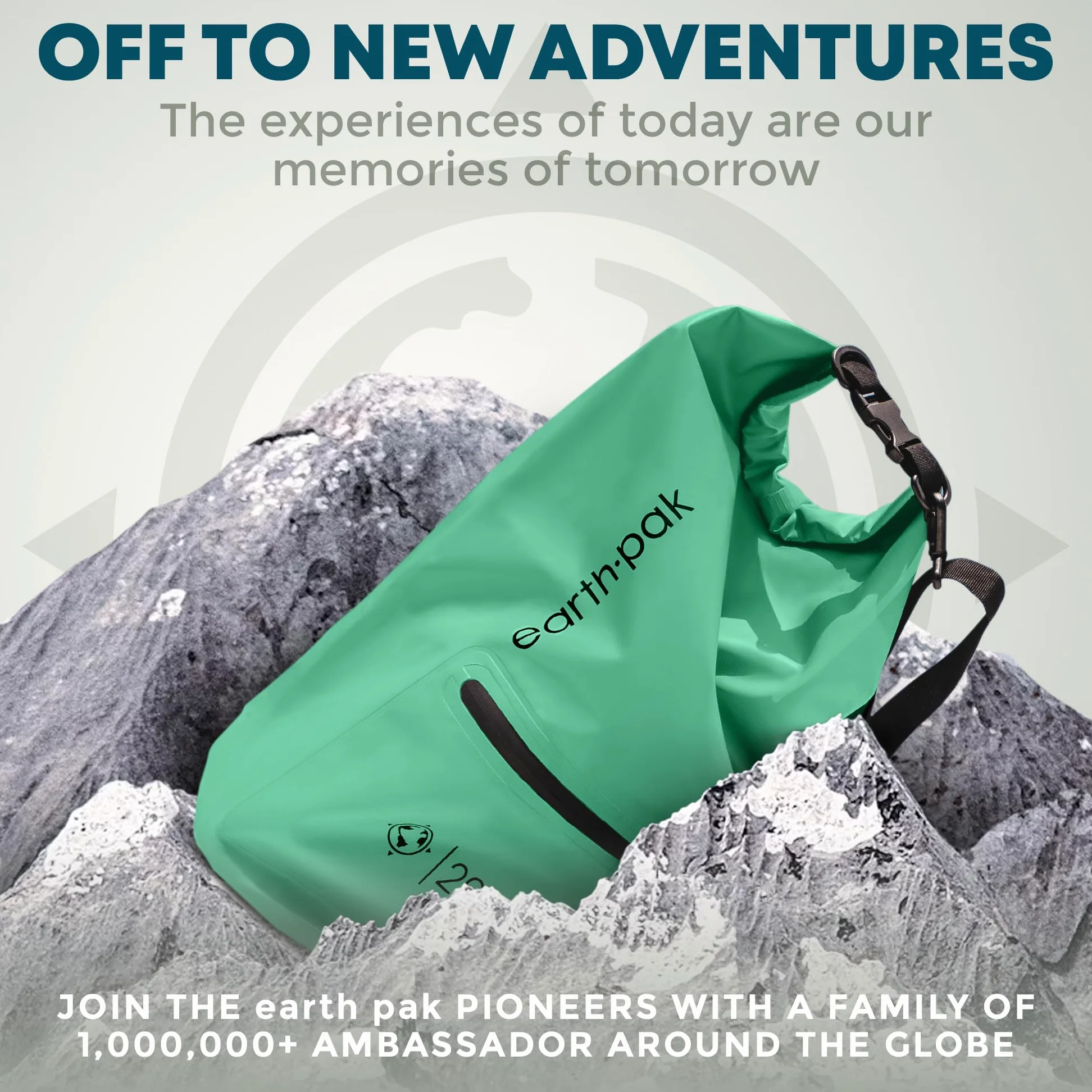 Earth Pak – Bolsa Impermeable con Funda Impermeable para teléfono móvil - Mantiene el Equipo seco para Kayak, Playa, Deportes, Rafting, Acampada, Senderismo y Pesca (Aguamarina, 40L)