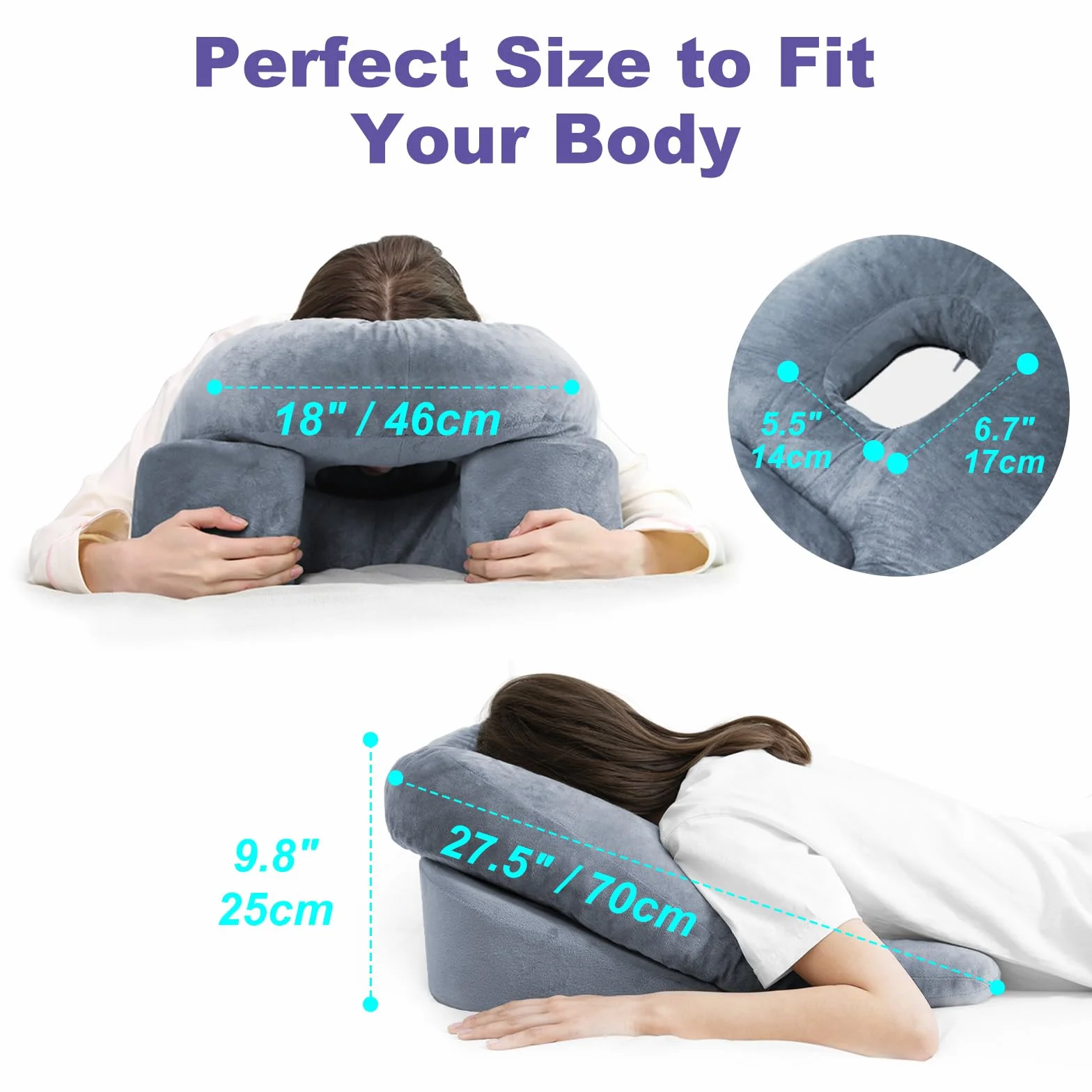 HOMCA Almohada Boca Abajo con Agujero para Desprendimiento de Retina, Almohada Facial de SPA