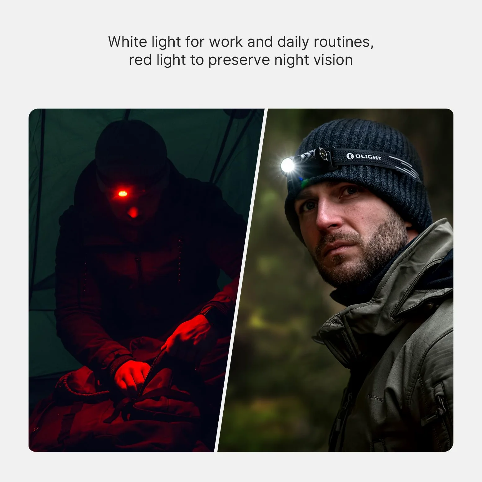 OLIGHT Perun 3 Mini linterna frontal LED de 1200 lúmenes, linterna frontal recargable con opción de luz roja, ideal para camping, trabajo, reparaciones y al aire libre (HCRI negro)