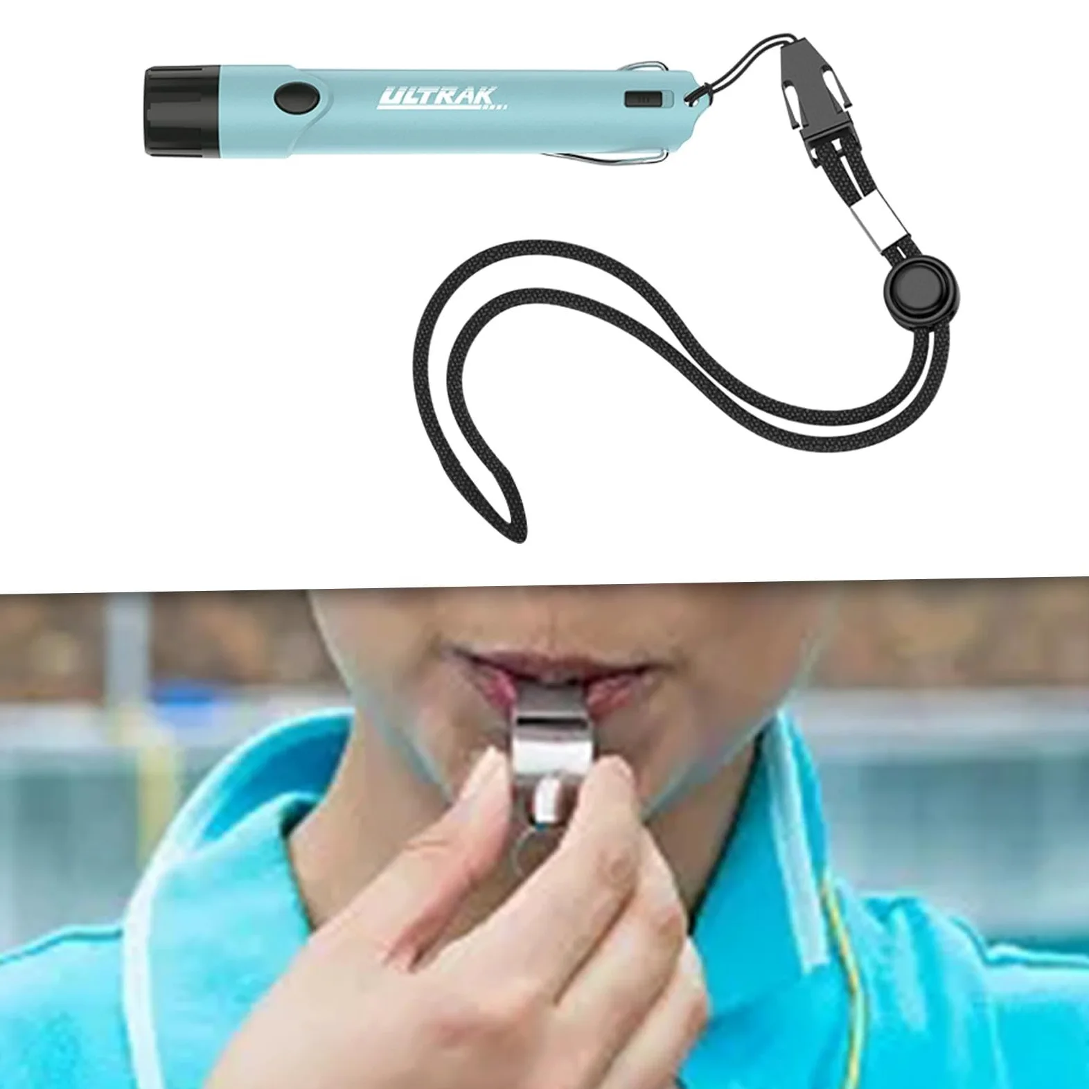 Silbato Electrónico Portátil con Botón LED, Cordón Práctico, Plástico PP, Adecuado para Entrenamiento Deportivo Y...