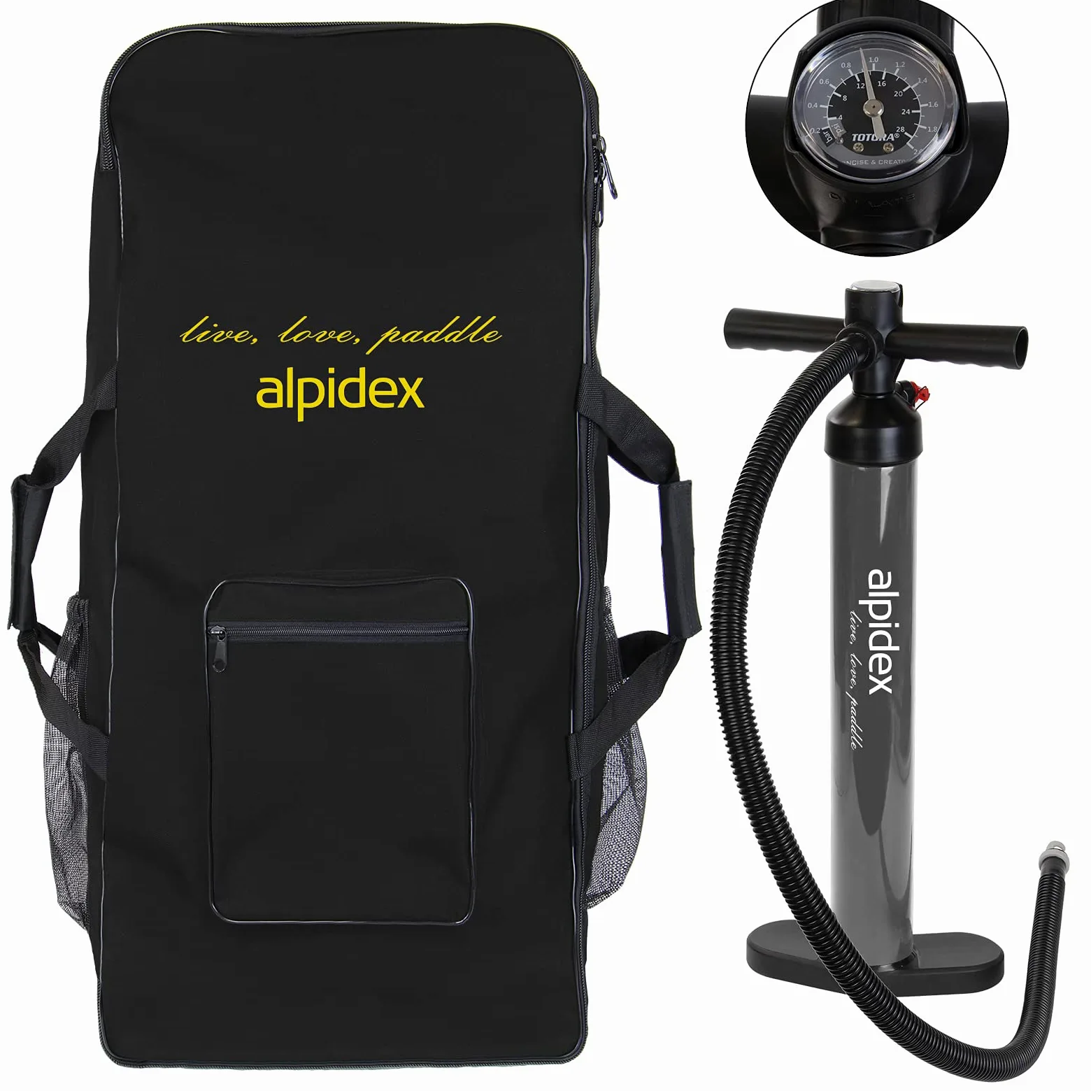 ALPIDEX Tabla Paddle Surf Hinchable 320x76x15cm hasta 200kg Sup Padel Set | Doble Remo, Bolsa Transporte, Aletas, Bomba, Correa, Kit Reparación, Estable, Ligero, Principiante, Lago, Río, Adulto, iSUP