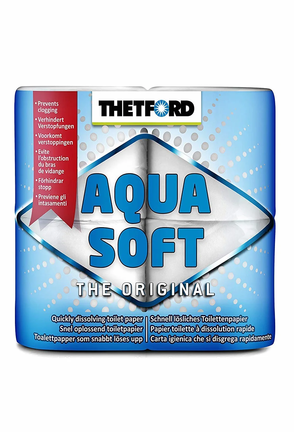 Thetford Aqua Soft Papel higiénico de disolución rápida, blanco