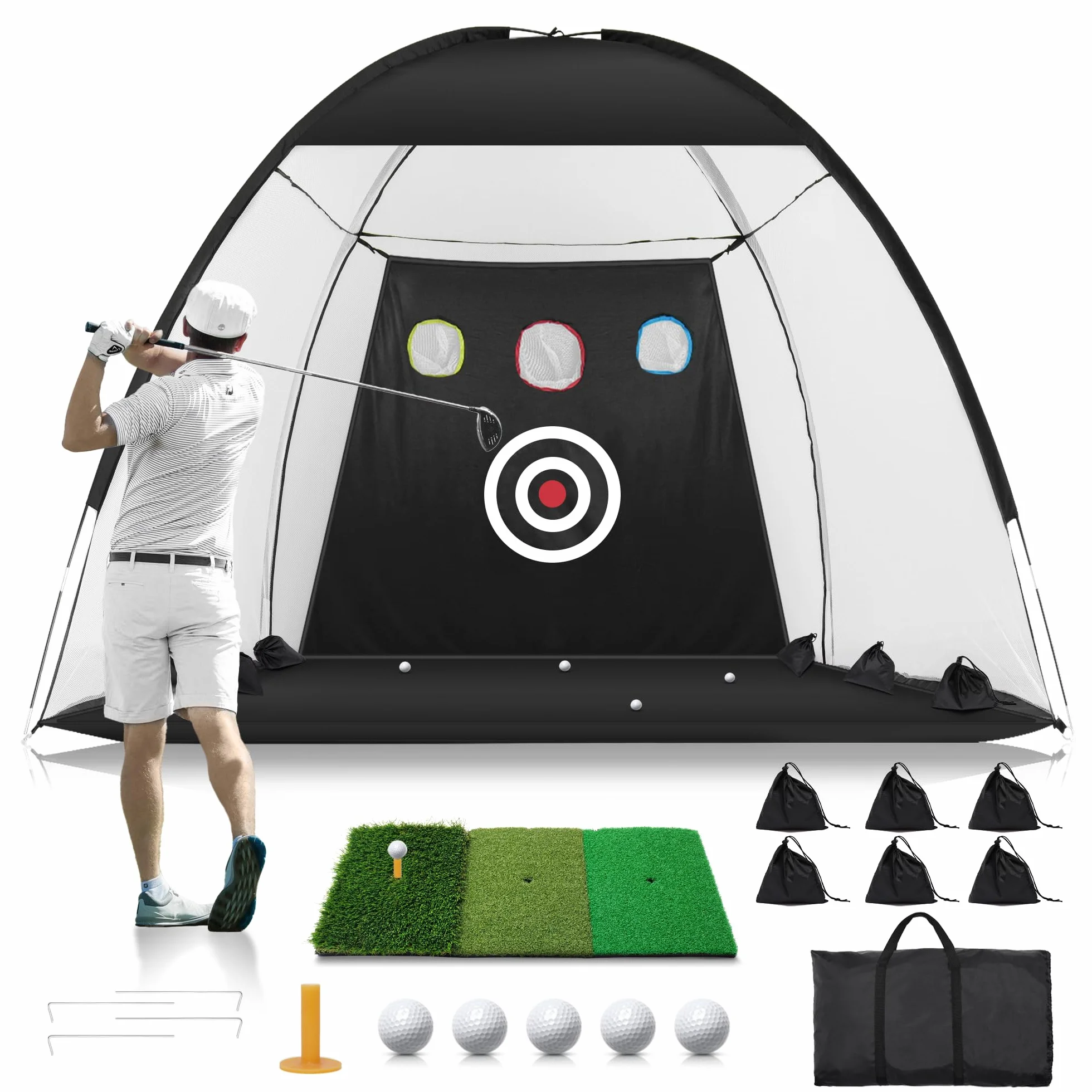 Red de Golf de Nailon 10x7 pies para Práctica Interior y Exterior