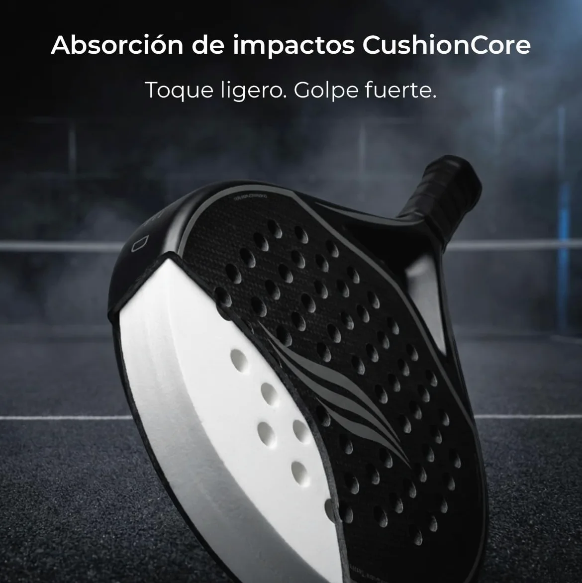 Pala Padel - Marco y Superficie de Fibra de Carbono en Forma de lágrima | Núcleo de Espuma EVA, Estructura Ligera de Control y Potencia + Padel Raqueta Funda | 2 años de garantía