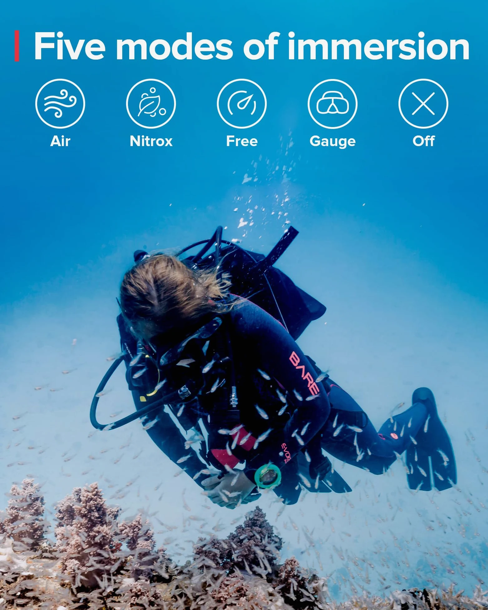 SUUNTO Zoop Novo - Ordenador de buceo de muñeca, color azul aguamarina