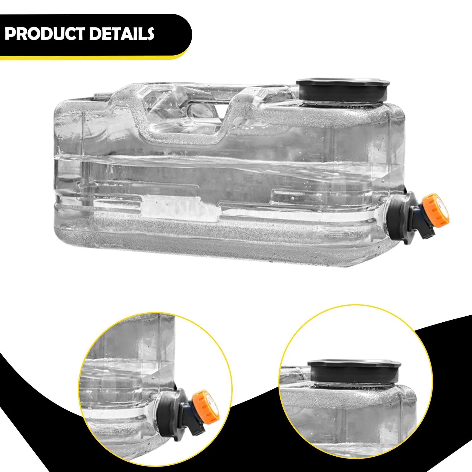 Bidón de Agua para Camping, Depósito de Agua con Grifo, Cubo con Cepillo de Limpieza, Multiusos para Emergencias, Senderismo, Etc.