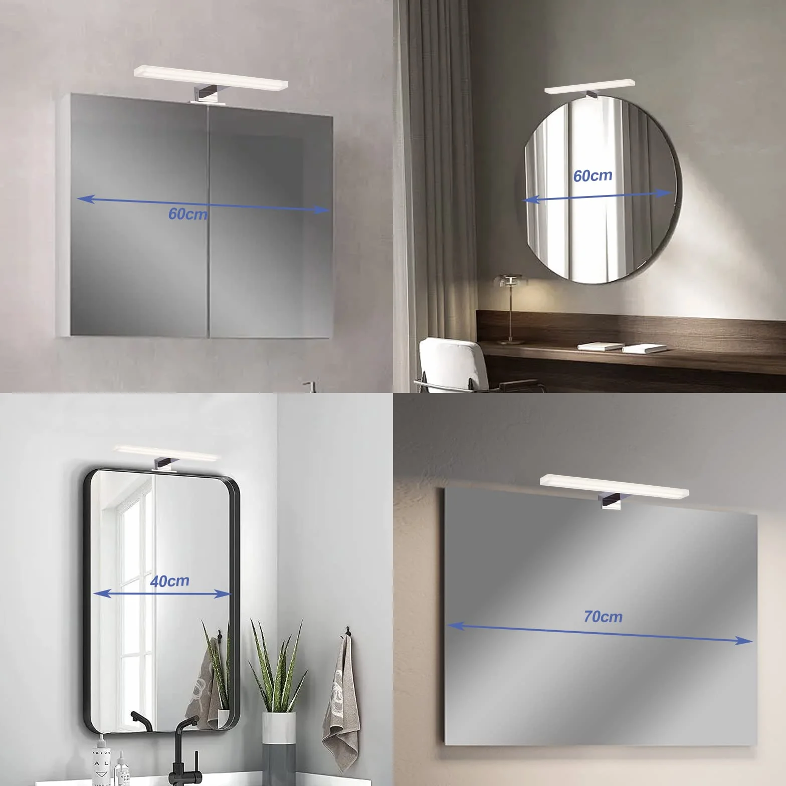 Lámpara de Espejo de Baño LED 5W 600lm 30cm 4000K Blanco Natural 230V IP44
