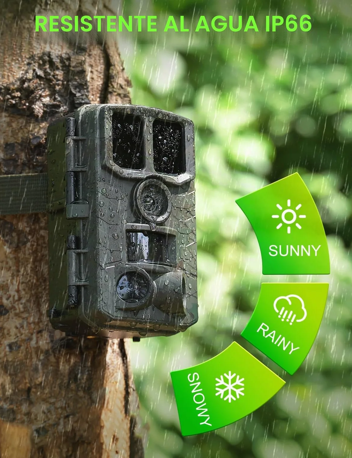 Coolifepro Cámara de Caza, 60MP 4K HD Camara Fototrampeo Infrarroja Nocturna con 850nm IR LED, Tarjeta de 32GB, IP66 para Observación de Animales Vida Silvestre y Monitoreo de Seguridad en Interiores