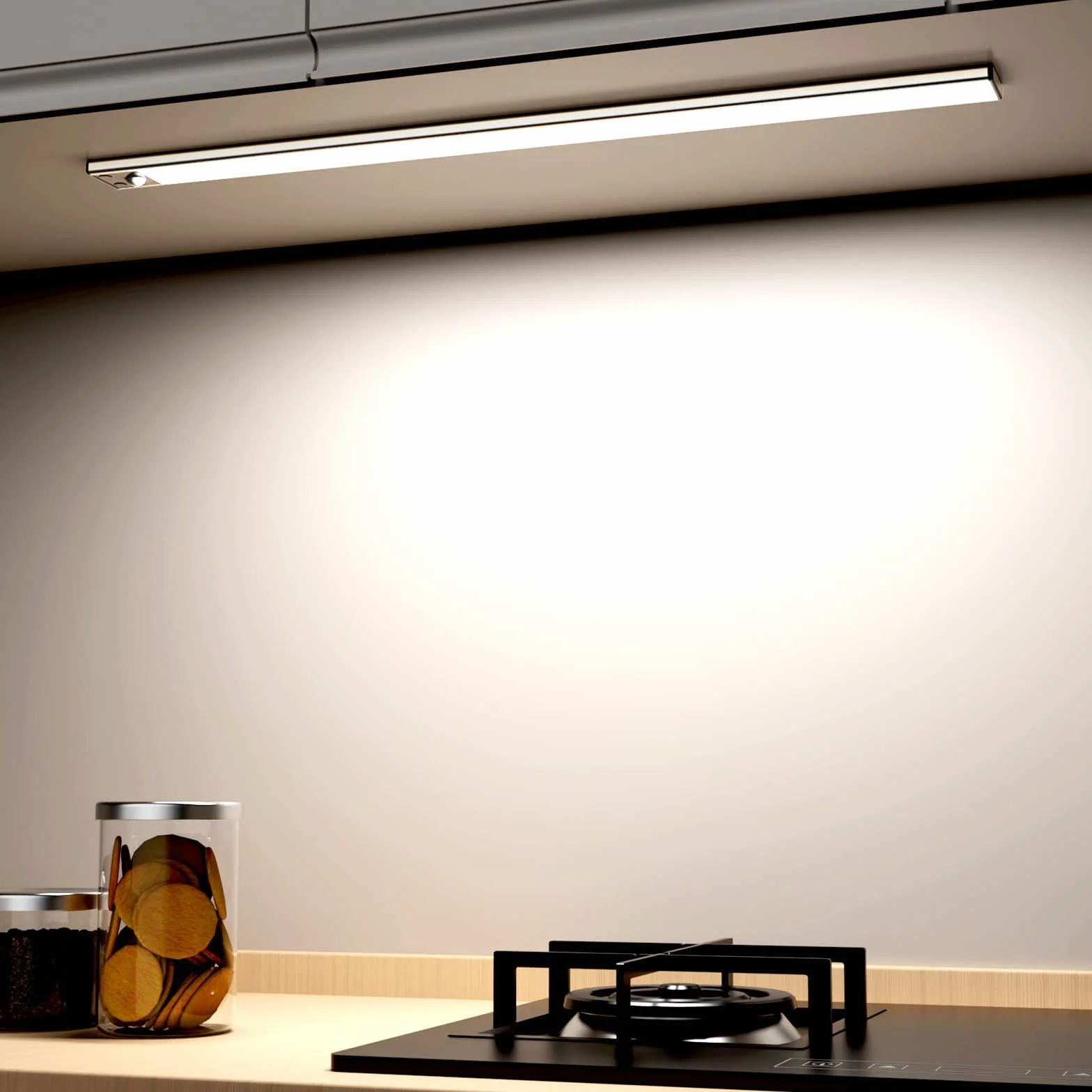 OUILA Luz de Armario con Sensor Movimiento 6500K Recargable 41CM Regulable Lampara LED Adhesiva