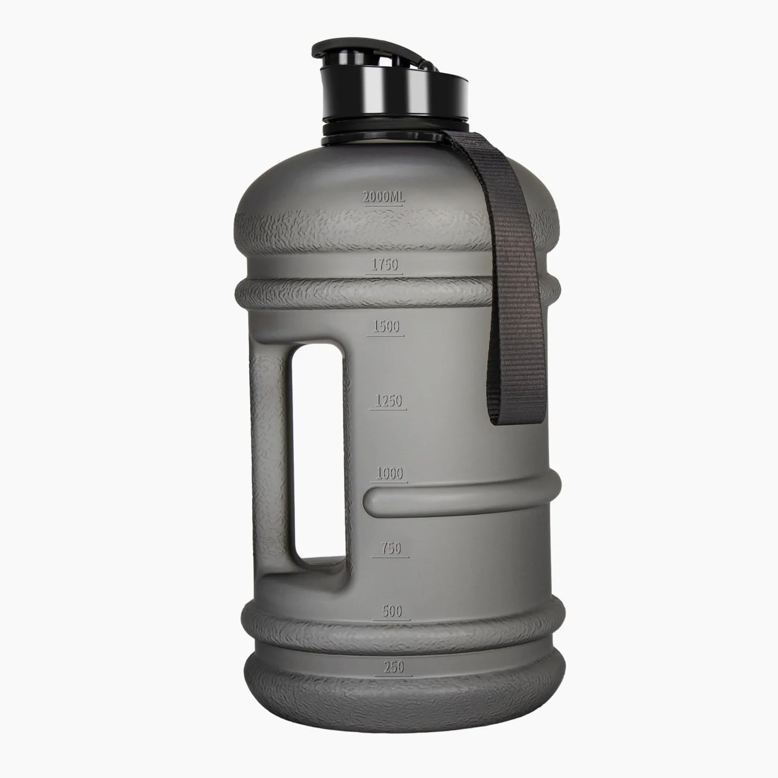TOOFEEL Botellas de agua de 2 litros, botella de agua de medio galón sin BPA, ideal para gimnasio, jarra de agua de medio galón, botella de agua grande reutilizable con medidas marcadas, botella de