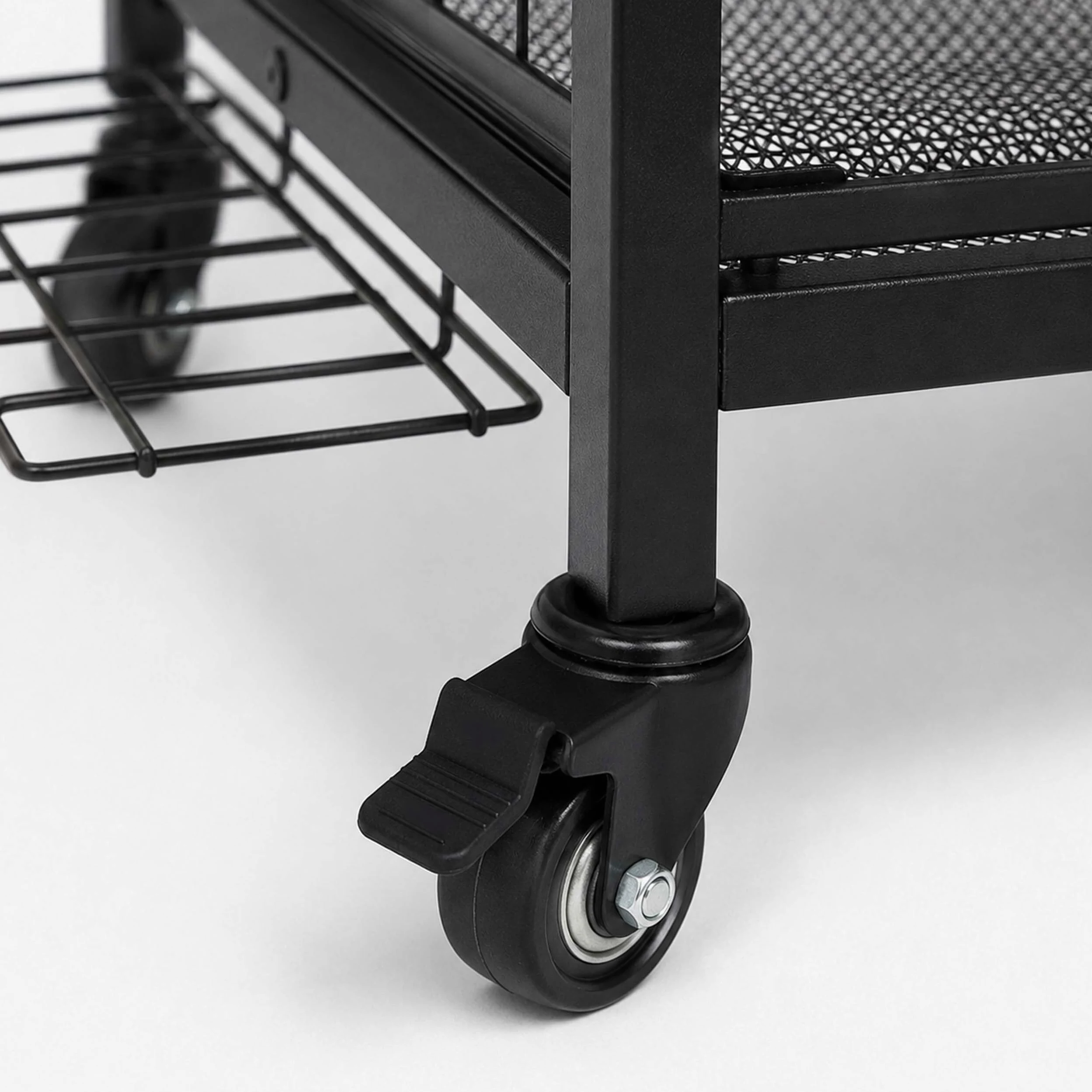 Relaxdays Organizador Deportivo Negro, 4 Ruedas (2 con Freno) | 116 x 91,5 x 43 cm, carro para pelotas, metal