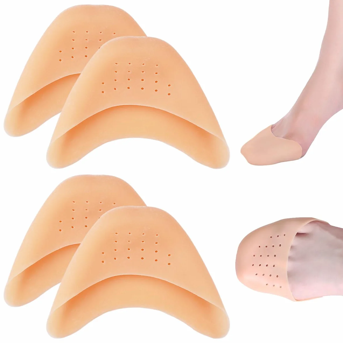 Protectores Dedos Pies Silicona, Caps Ballet Pointe Suave, Protector Dedo Ballet, Pares Silicona