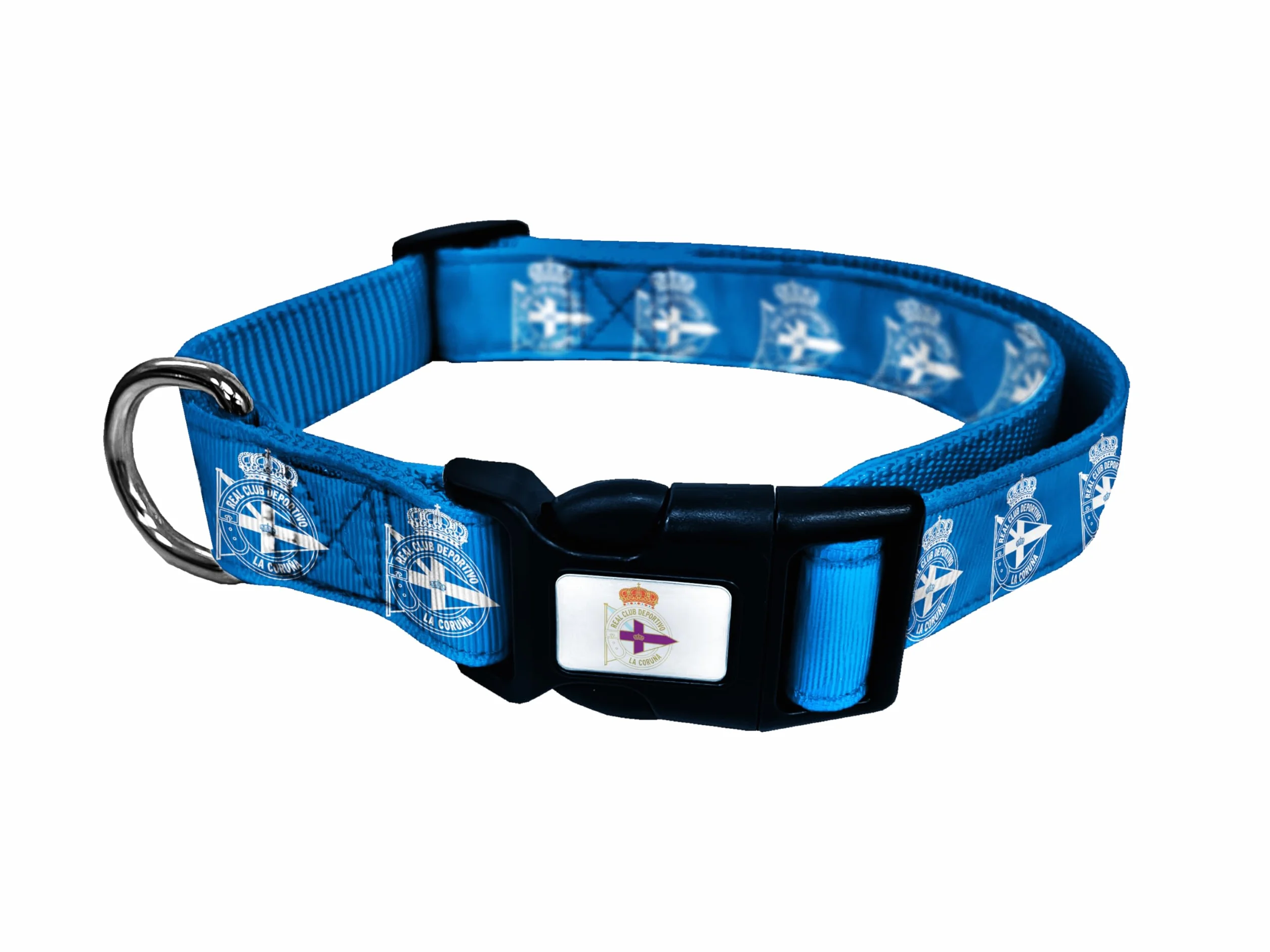 CyP Brands- Deportivo de la Coruña, Collar, Accesorios para Mascotas, Talla S, Color Azul, Producto Oficial