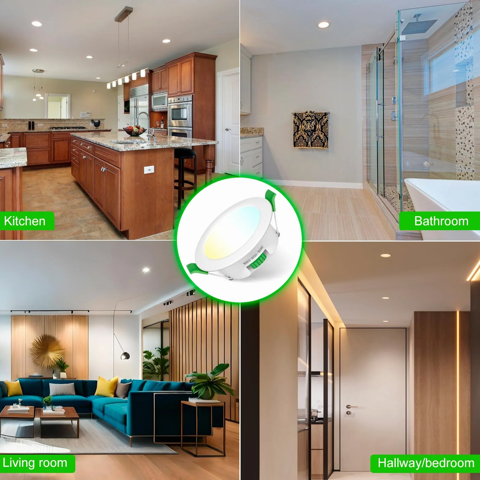 Focos LED Interior Techo 230V 7W Ø 65-75 mm IP44 Regulables Downlight Led Empotrable Blanco 3000K 4000K 6500K 6er