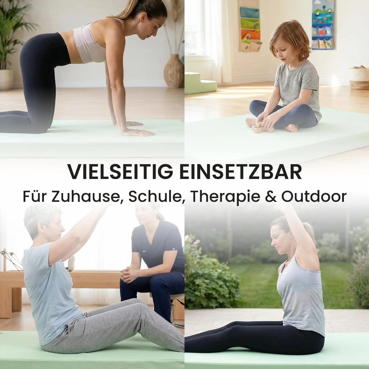 Jeflex – Esterilla plegable y esterilla de gimnasia plegable 1 vez – 200 x 70 x 8 cm – Fabricado en Alemania/esterilla de gimnasia portátil/ahorra espacio y esterilla de juego para habitación infantil
