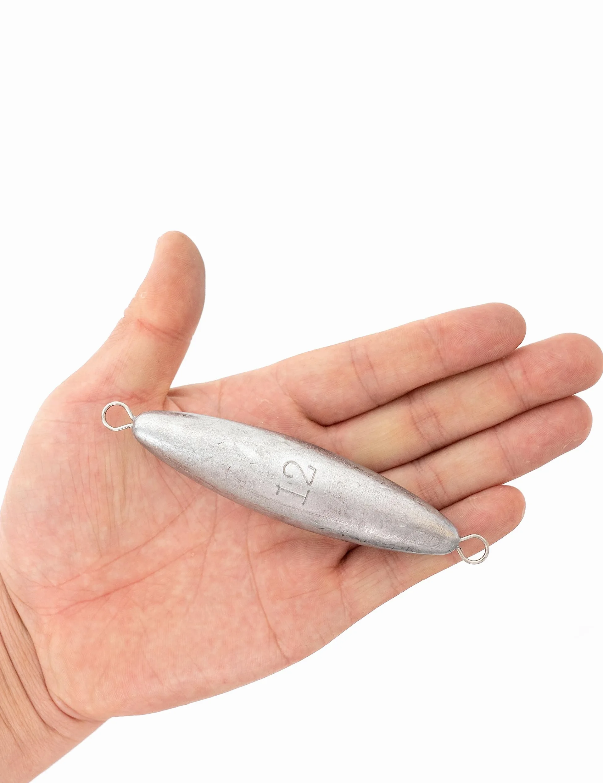 BLUEWING Plomador de torpedo a través de alambre para pesca, plomos, bala de agua salada, plomos, plomos, doble anillo, de alambre de una pieza, peso de 56.7 g-1,360.8 g