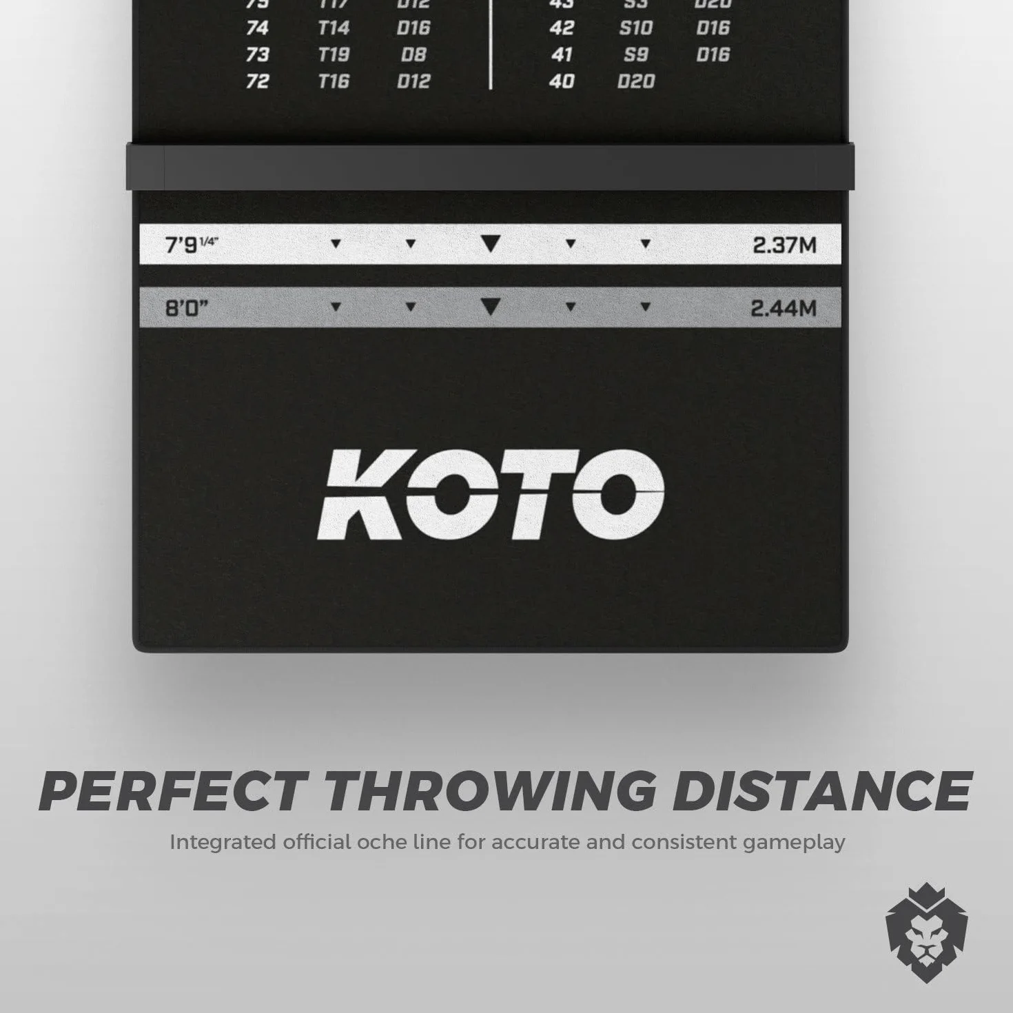 KOTO darts Dartshopper - Alfombra de Dardos 285 x 80 cm, Alfombra Profesional para Proteger el Suelo y los Dardos