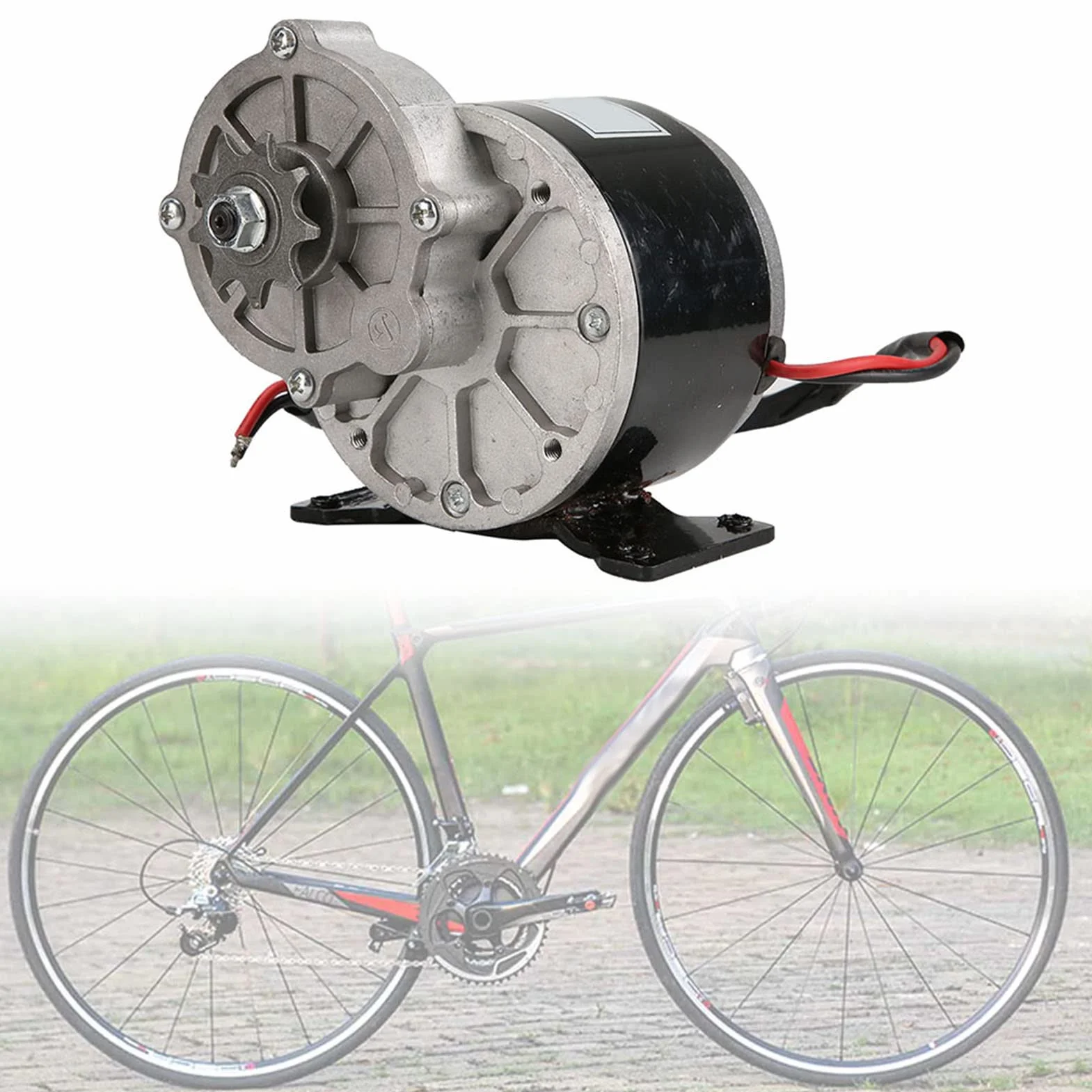 KIMISS Motor con Piñón 12V 250W, Engranaje de 9 Dientes, Reducción de Motor de CC sin Escobillas para Scooter Eléctrico