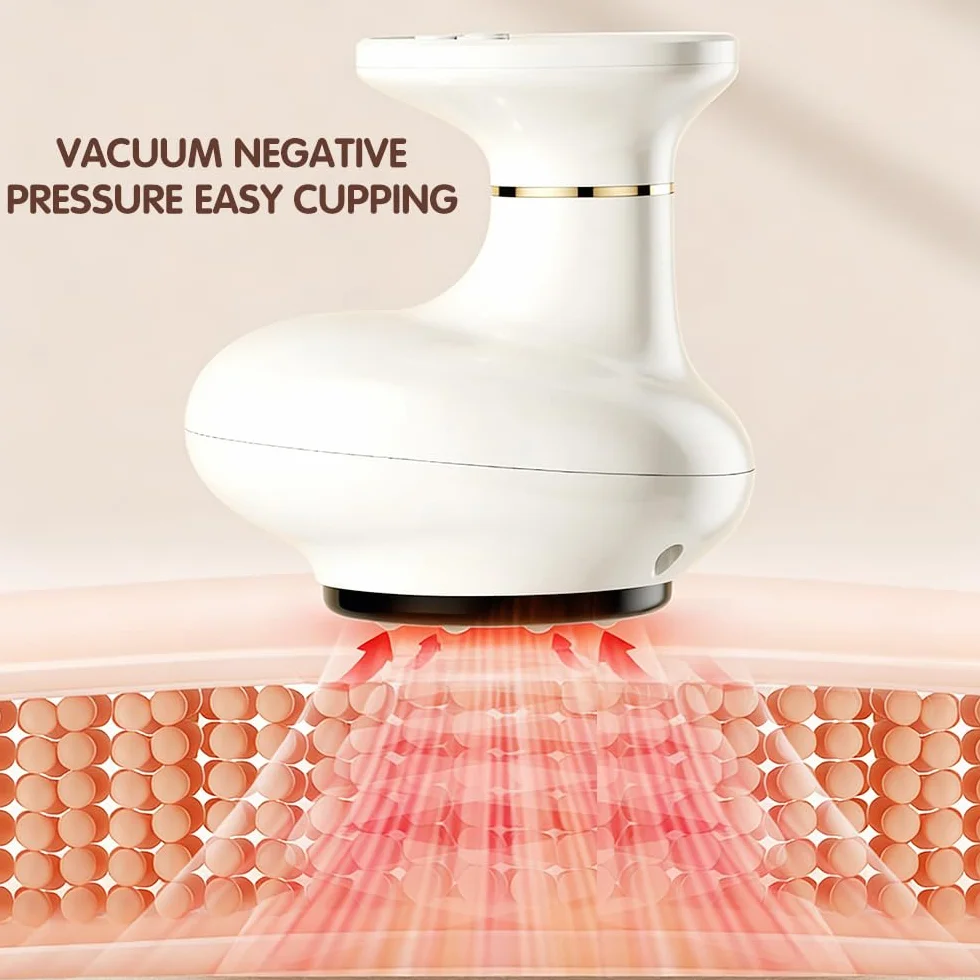 MAOYING Masaje 4 en 1 anticelulitis - dispositivo eléctrico con vacío y guasha, calor, uso corporal en casa (blanco)