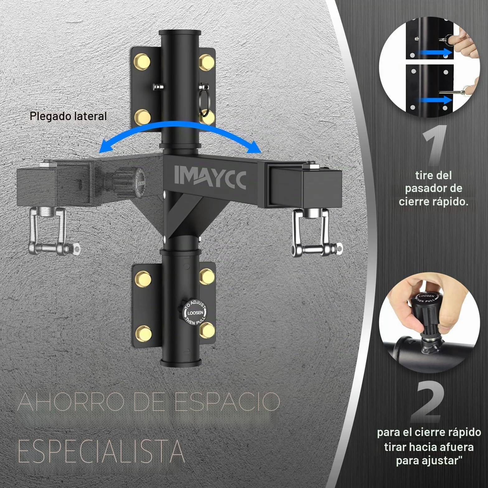 IMAYCC Soporte Saco Boxeo, Soporte Ajustable para Saco de Boxeo con Rotación de 180°, Espacio Eficiente, Interior t Exterior, Artes Marciales Mixtas Etc