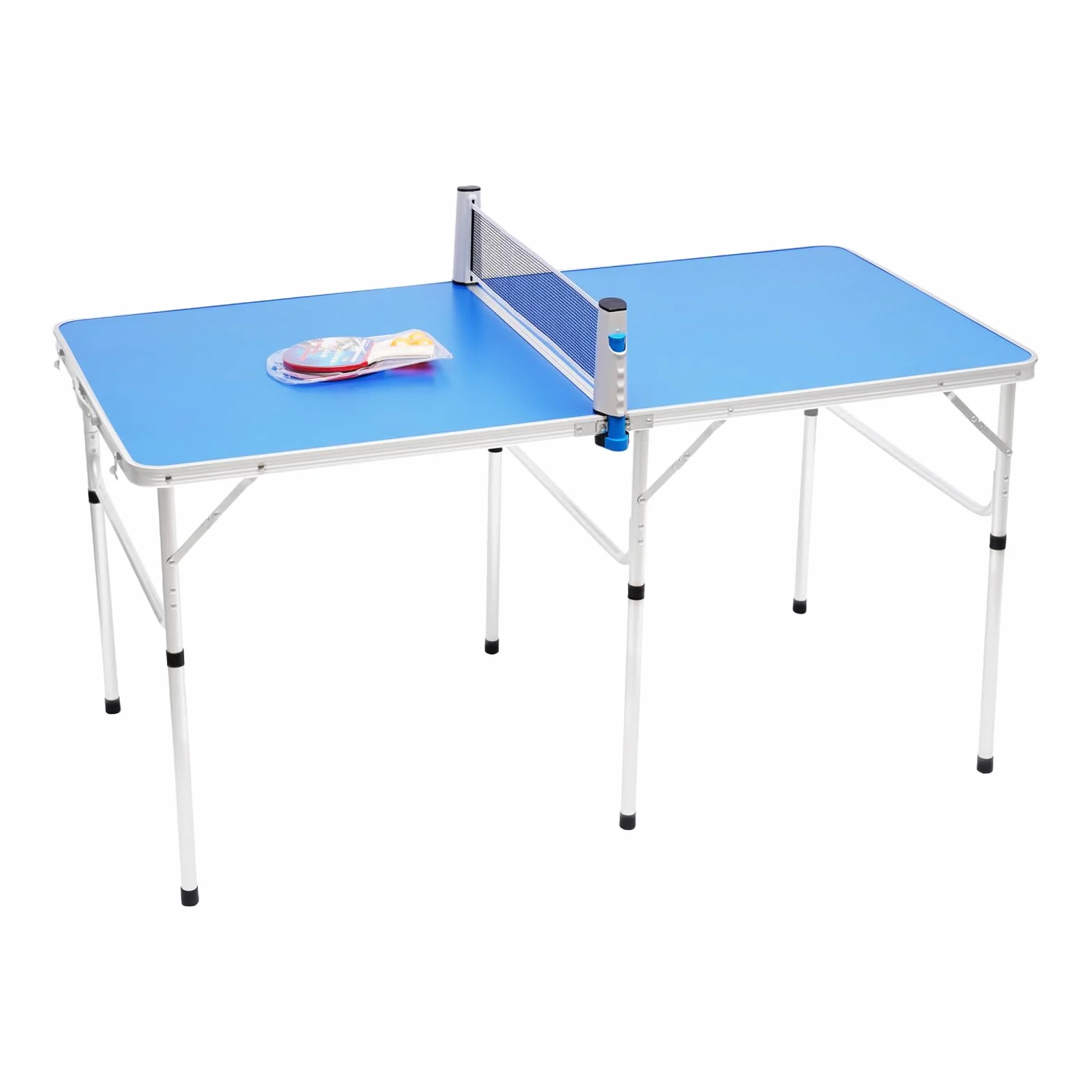Mesa de ping pong plegable de aluminio MDF, estable y ahorra espacio, mesa de ping pong multifuncional para interior y exterior para familia, niños, camping en casa