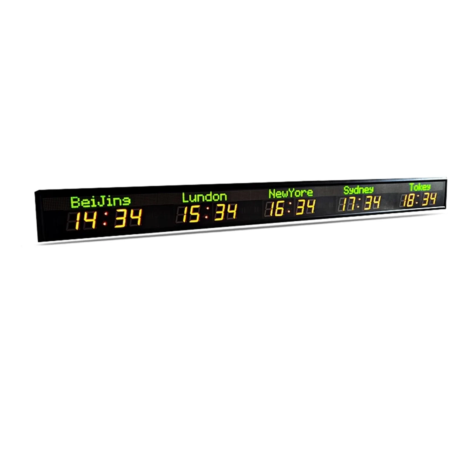 Temporizador Deportivo, Marcador 5 City Time Clock Montaje En Pared Control Remoto Led Zona Digital Grande para Juegos Deportivos para la formación